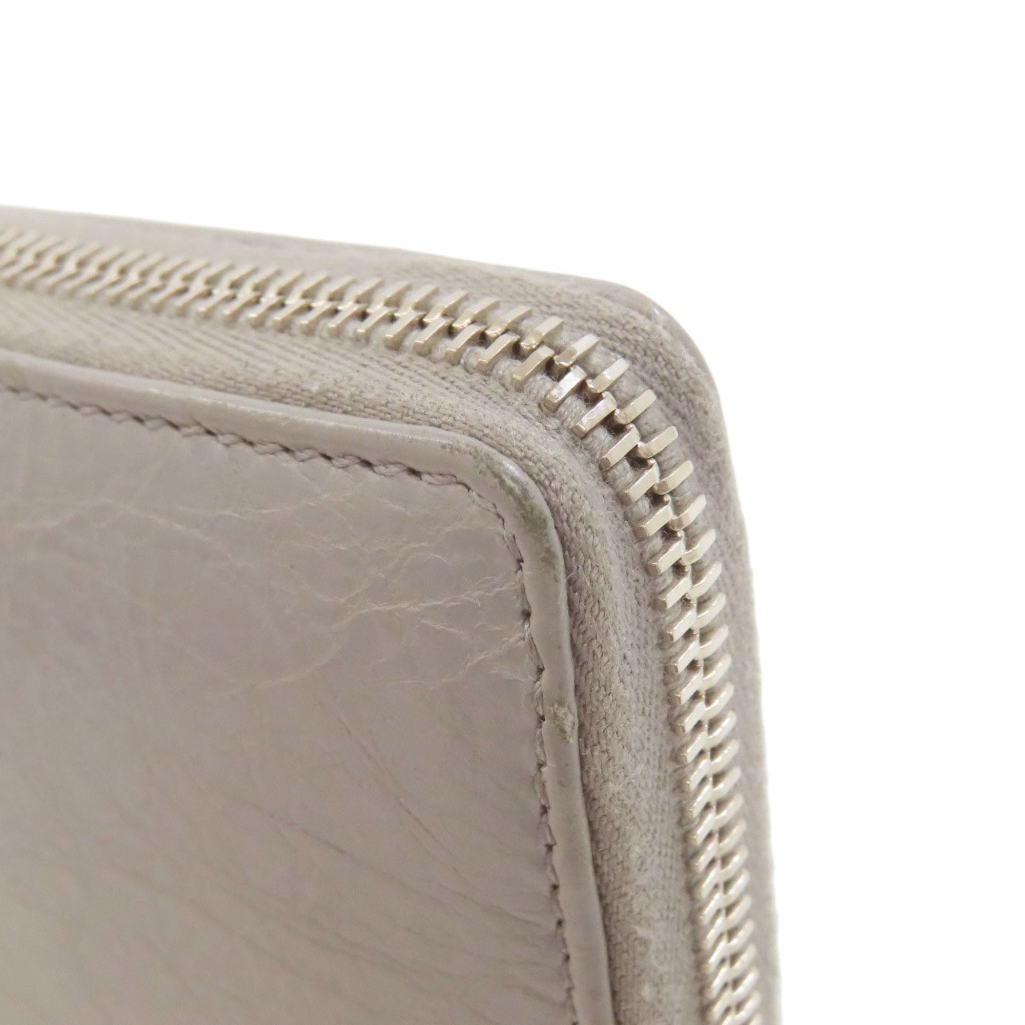 Balenciaga Gray Leather Long Wallet (Bi-Fold) (Pre-Owned)