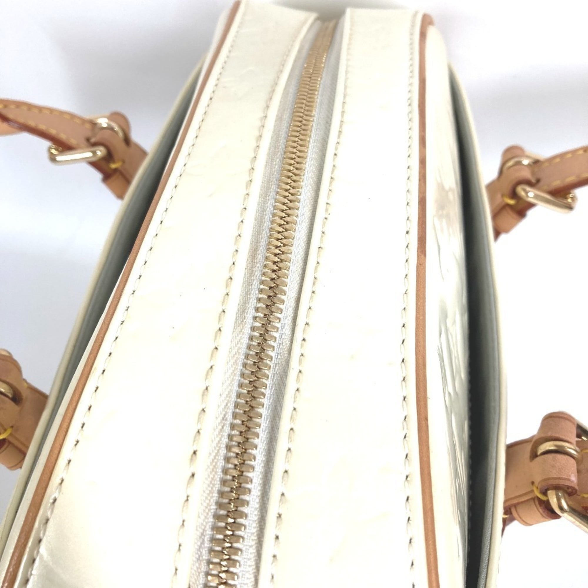 Louis Vuitton Pearl White Monogram Vernis Handbag Shoulder Bag Tote Bag (Pre-Owned)