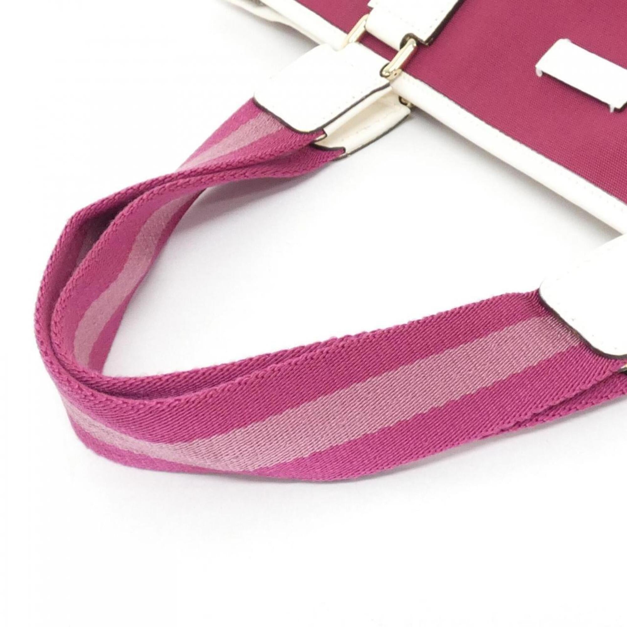 Gucci Pink White Nylon Handbag (Pre-Owned)