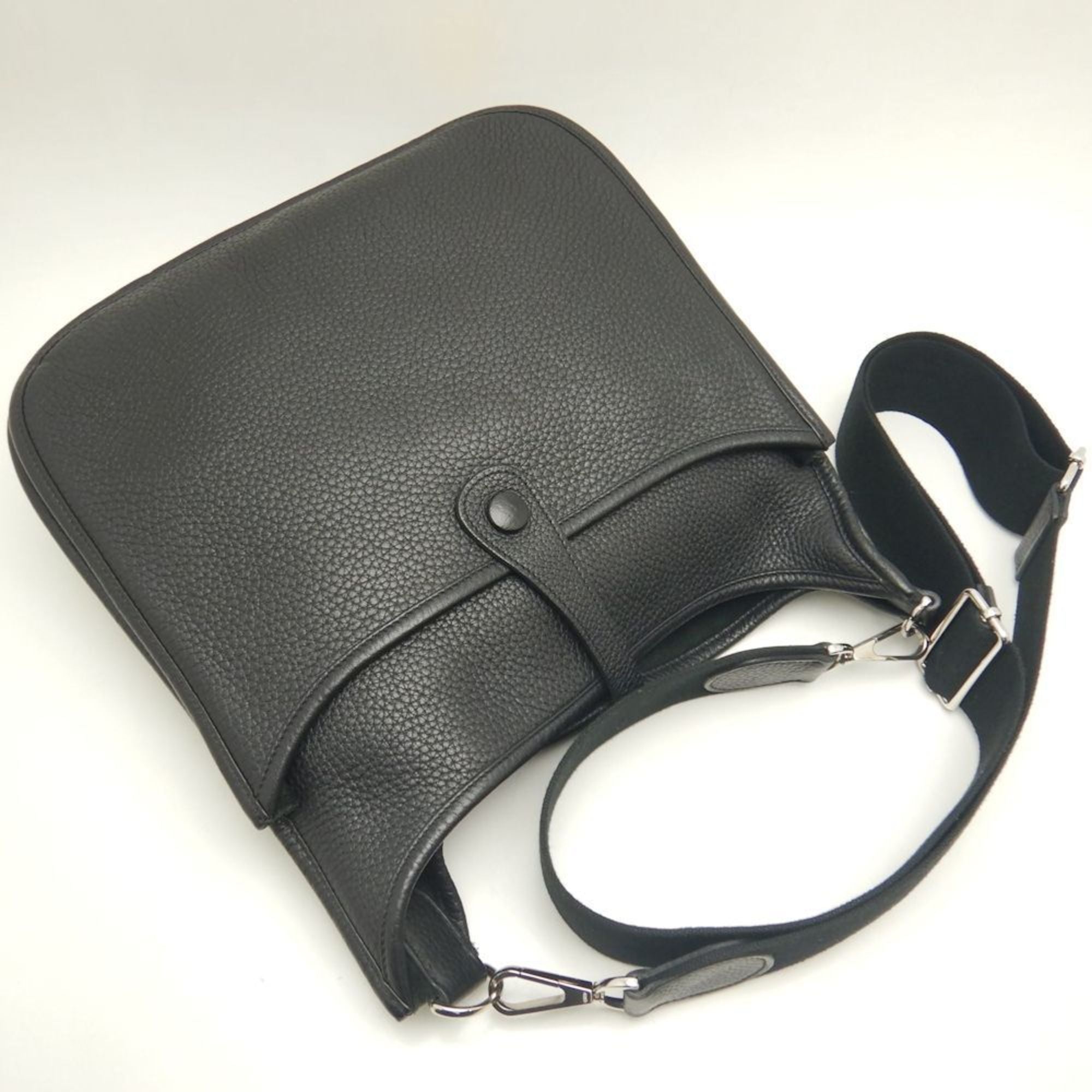 Hermes Black Taurillon Clemence Leather Shoulder Bag (Pre-Owned)