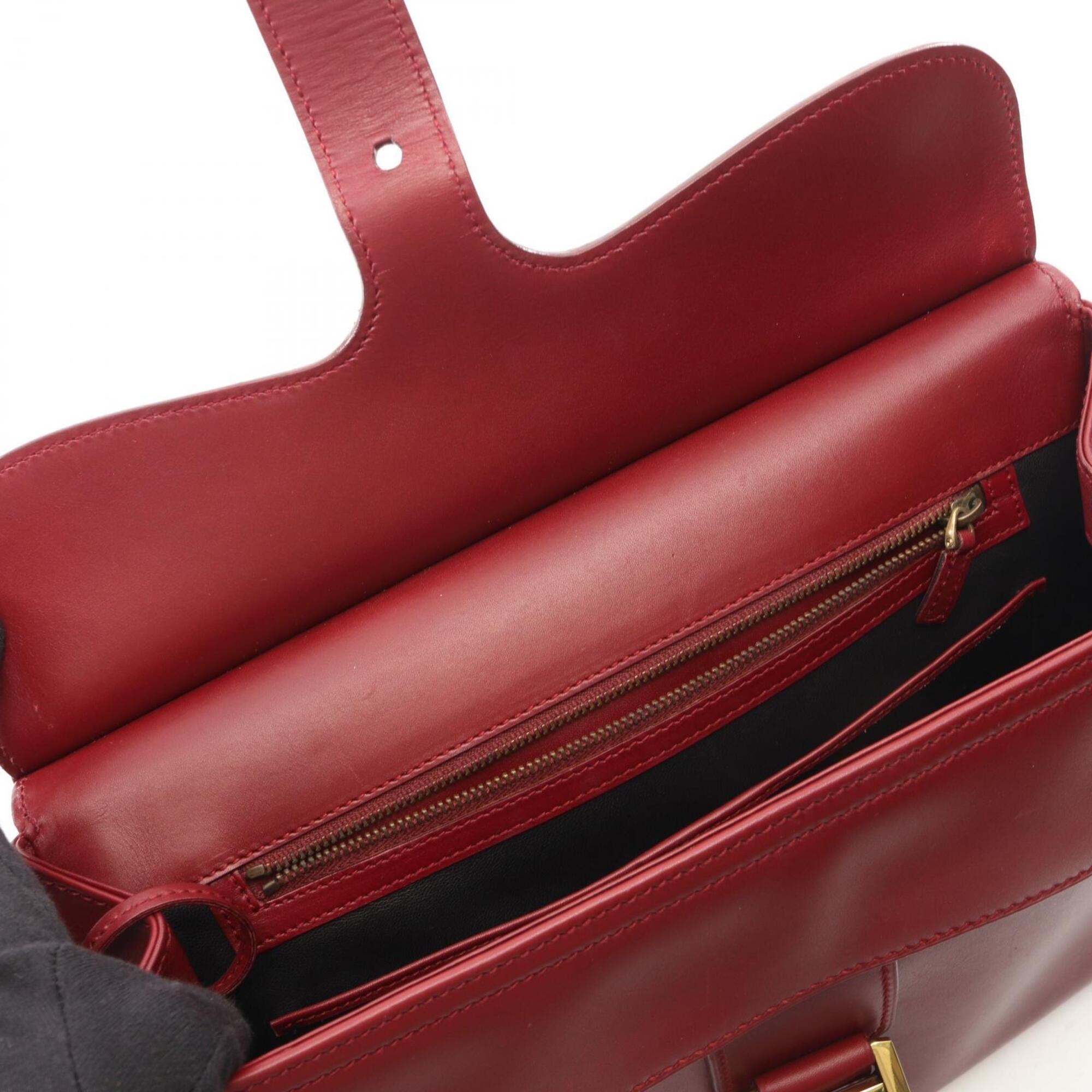 Gucci Bordeaux Leather Handbag (Pre-Owned)