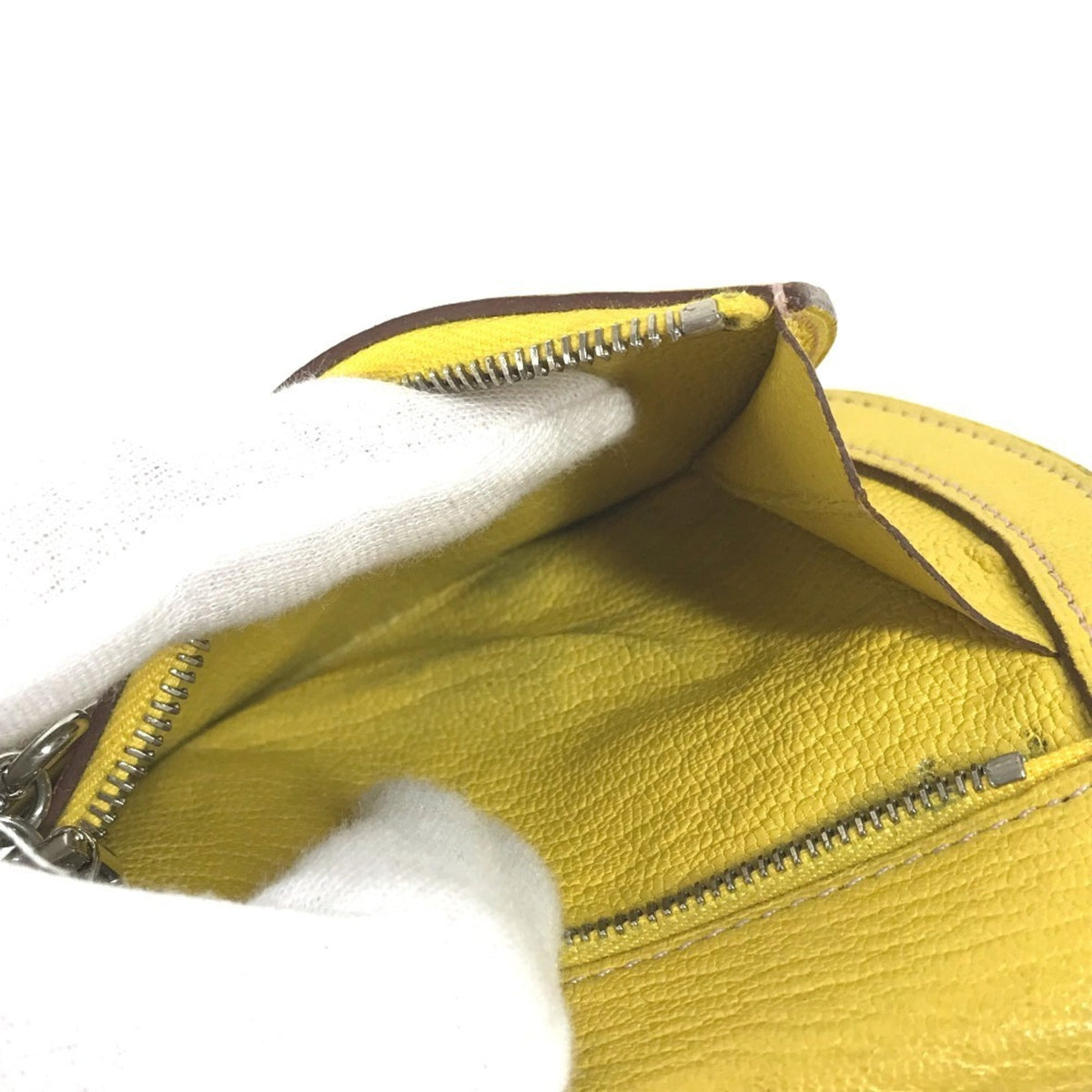 Hermes Yellow Leather Coin Purse/Coin Case (Pre-Owned)