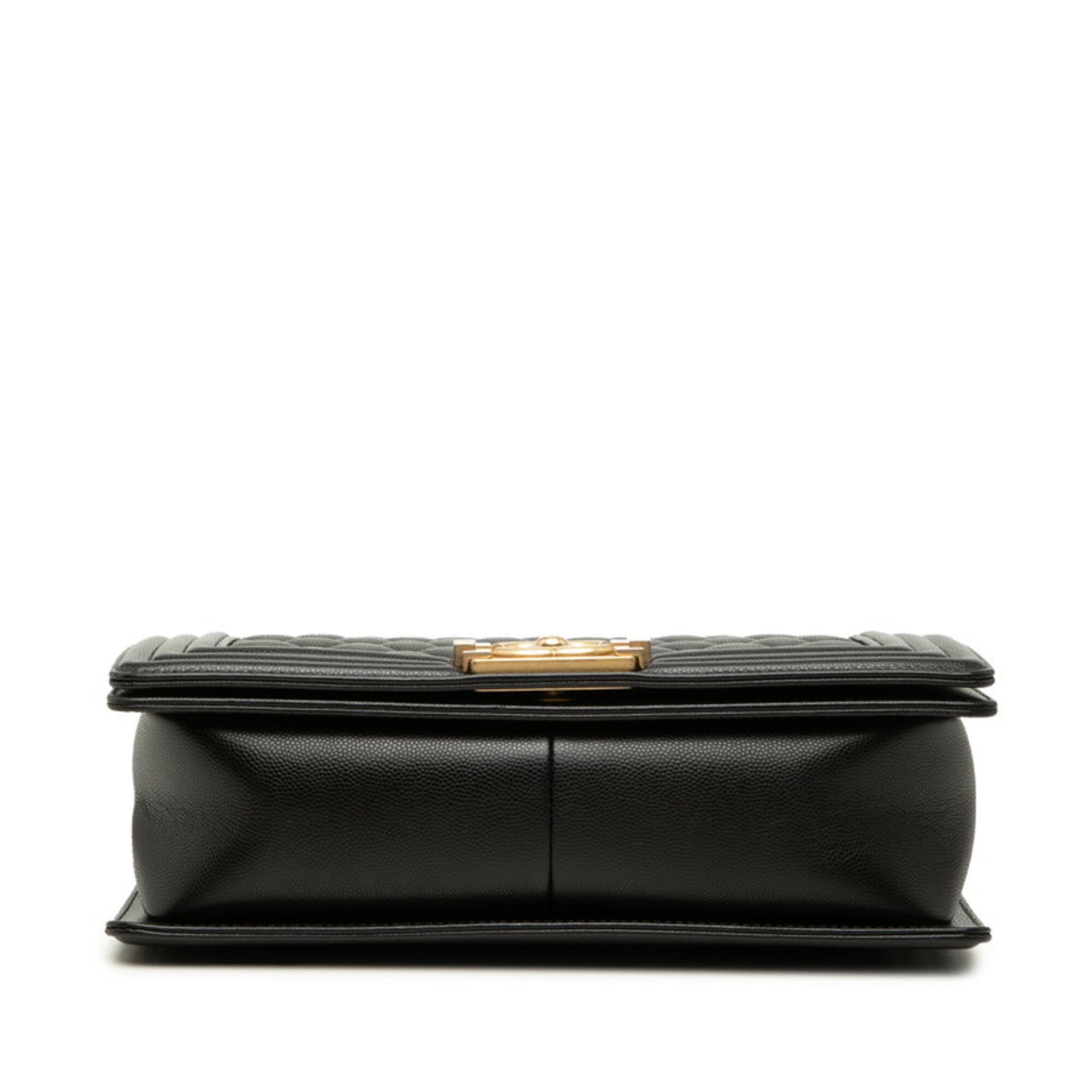 Chanel Black Gold Grained Calfskin Shoulder Bag (Pre-Owned)