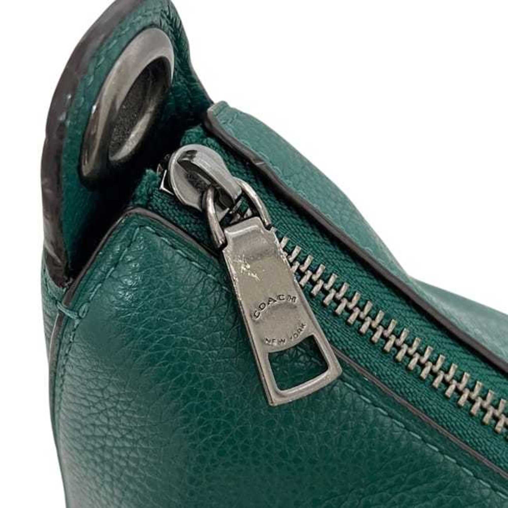 Coach Green Leather Shoulder Bag (Pre-Owned)
