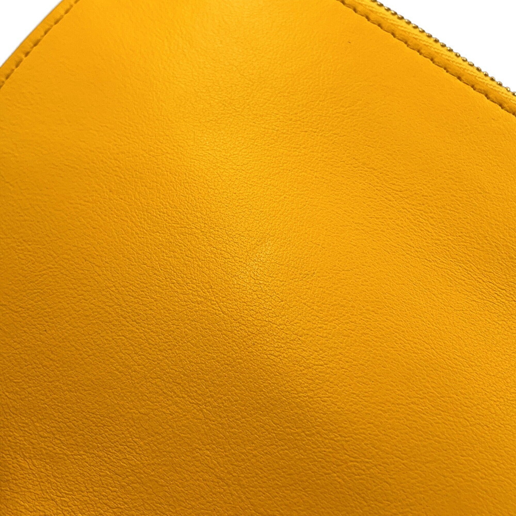 Bottega Veneta Yellow Leather Handbag Pouch (Pre-Owned)