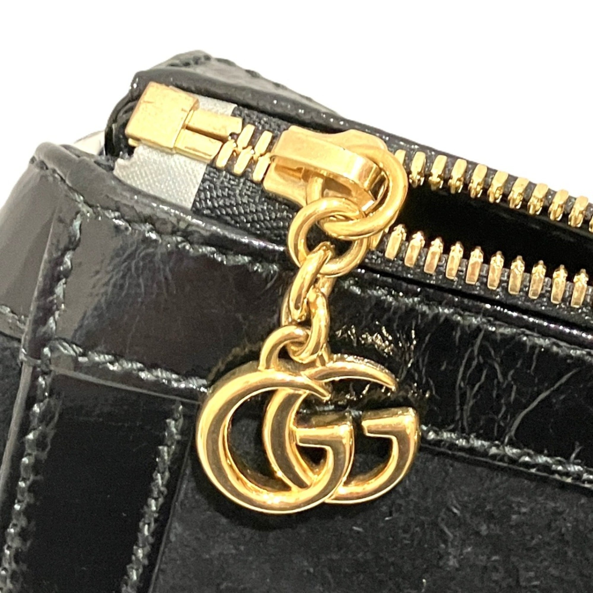 Gucci Sherry Line Black Suede Leather Handbag (Pre-Owned)