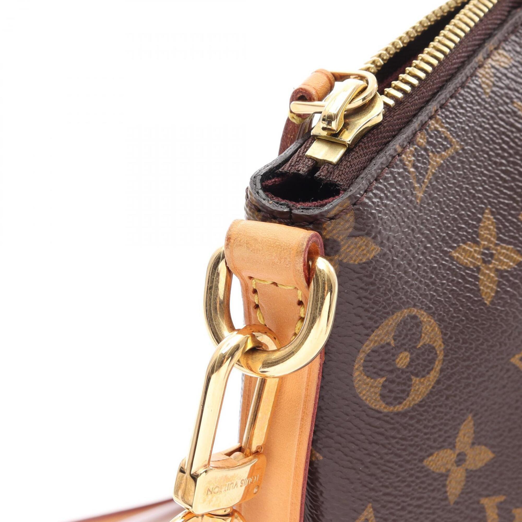 Louis Vuitton Brown Pvc Coated Canvas Leather Handbag (Pre-Owned)