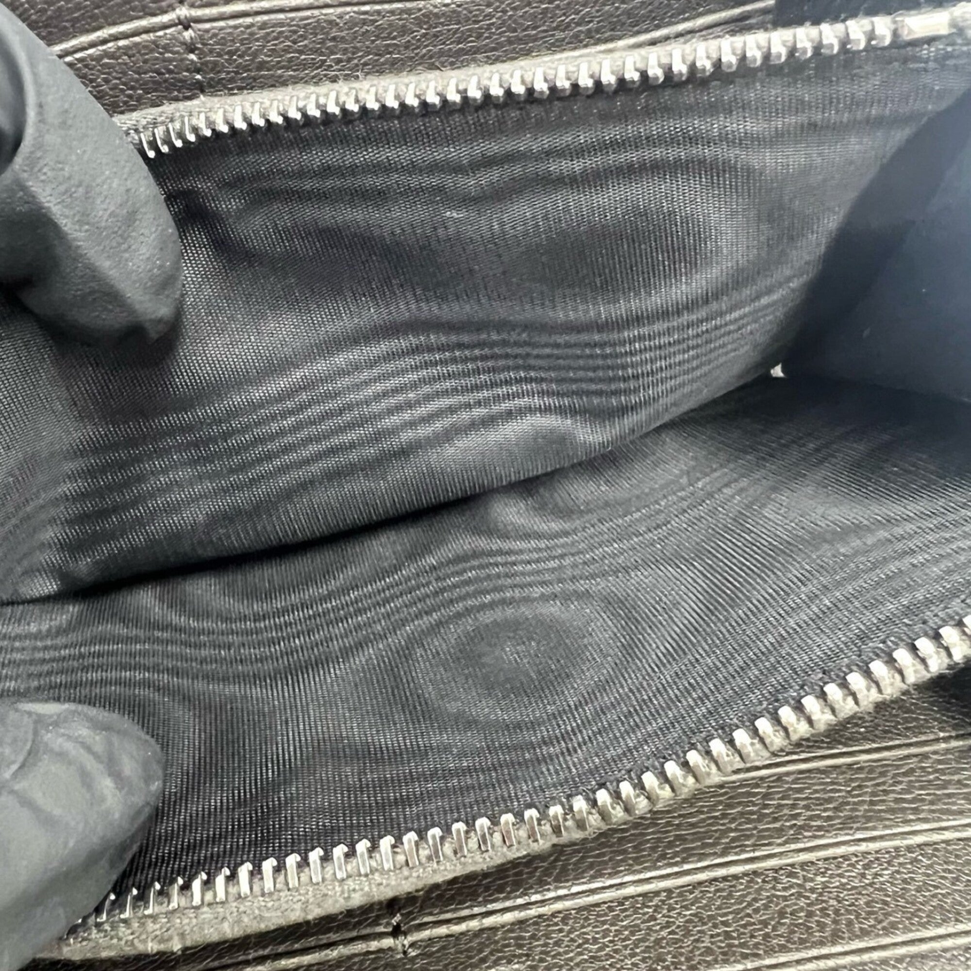 Saint Laurent Gray Leather Long Wallet (Bi-Fold) (Pre-Owned)