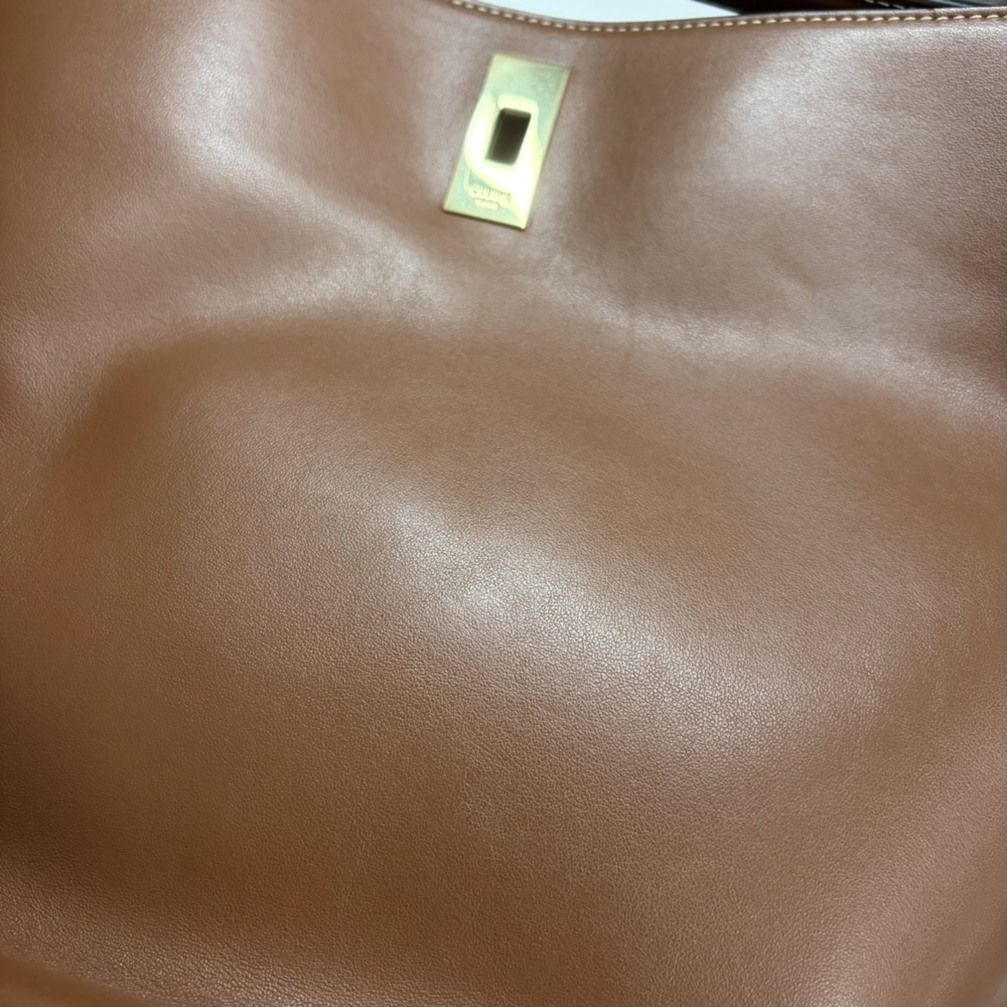 Celine Brown Leather Handbag Pouch Shoulder Bag (Pre-Owned)