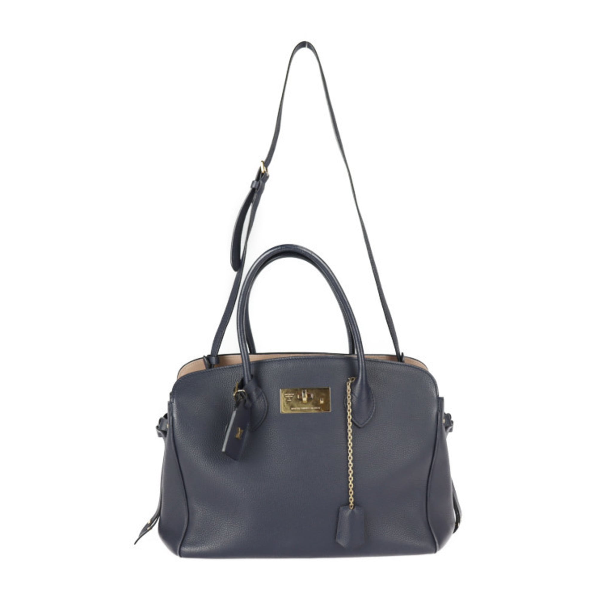 Louis Vuitton Navy Blue Leather Handbag Shoulder Bag (Pre-Owned)