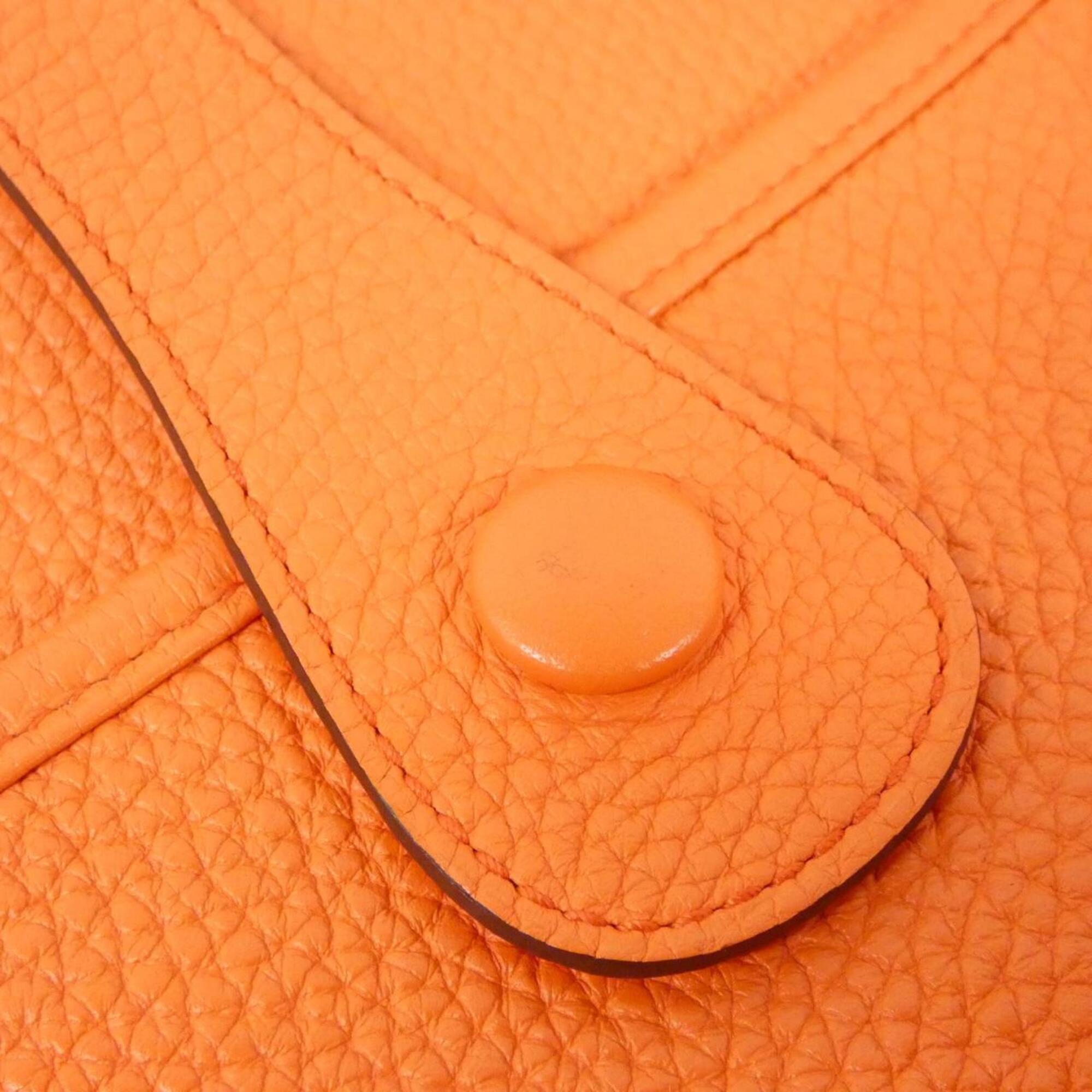 Hermes Orange Orange Poppy Taurillon Clemence Leather Shoulder Bag (Pre-Owned)