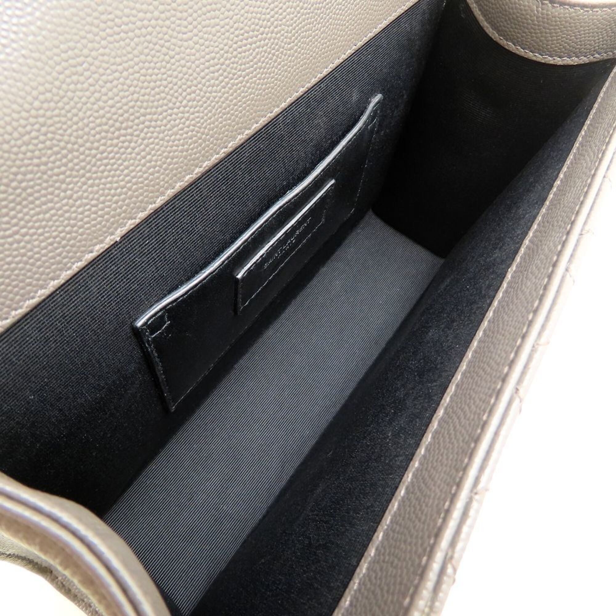 Yves Saint Laurent Gray Leather Shoulder Bag (Pre-Owned)