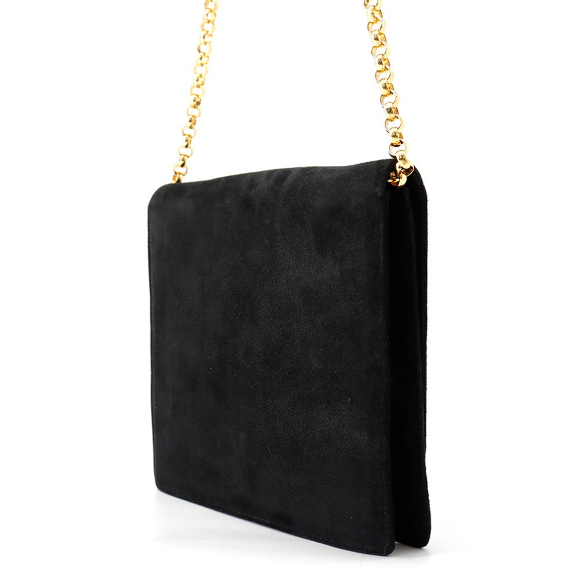 Salvatore Ferragamo Black Suede Shoulder Bag (Pre-Owned)
