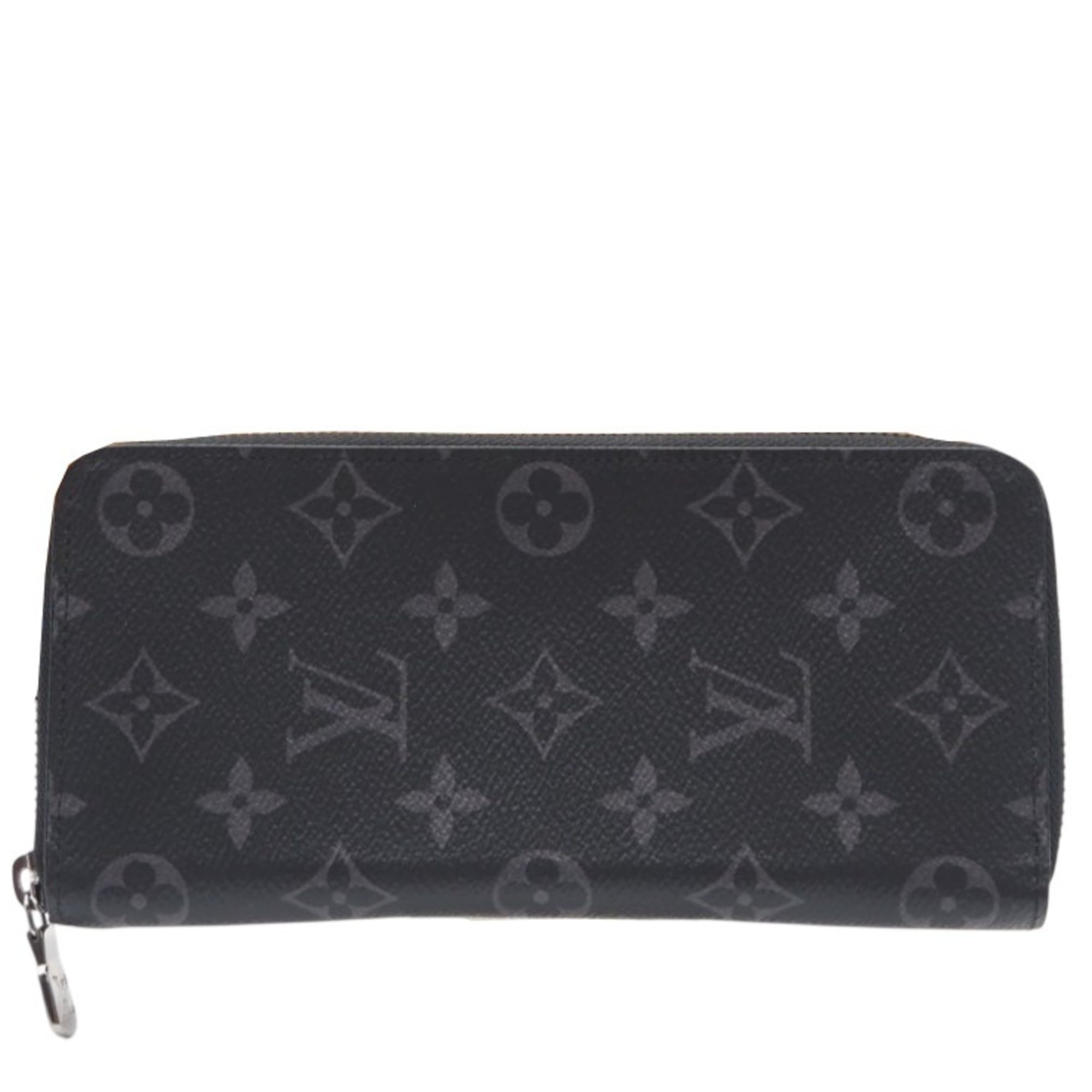 Louis Vuitton Black Gray Coated Canvas Long Wallet (Bi-Fold) (Pre-Owned)