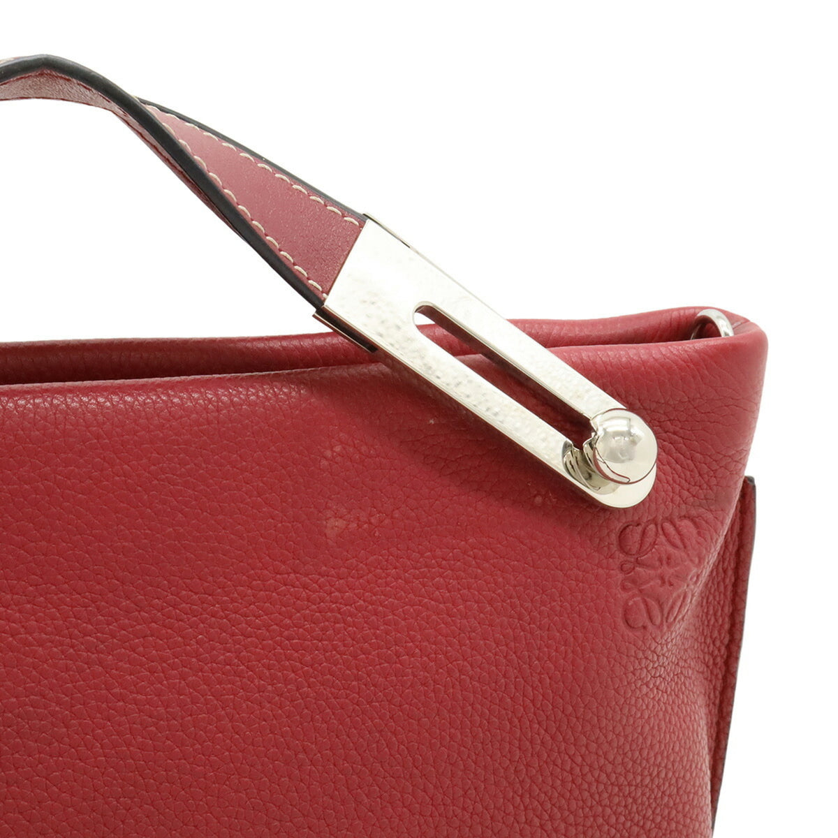 Loewe Pink Red Red Color Leather Clutch Bag Shoulder Bag (Pre-Owned)