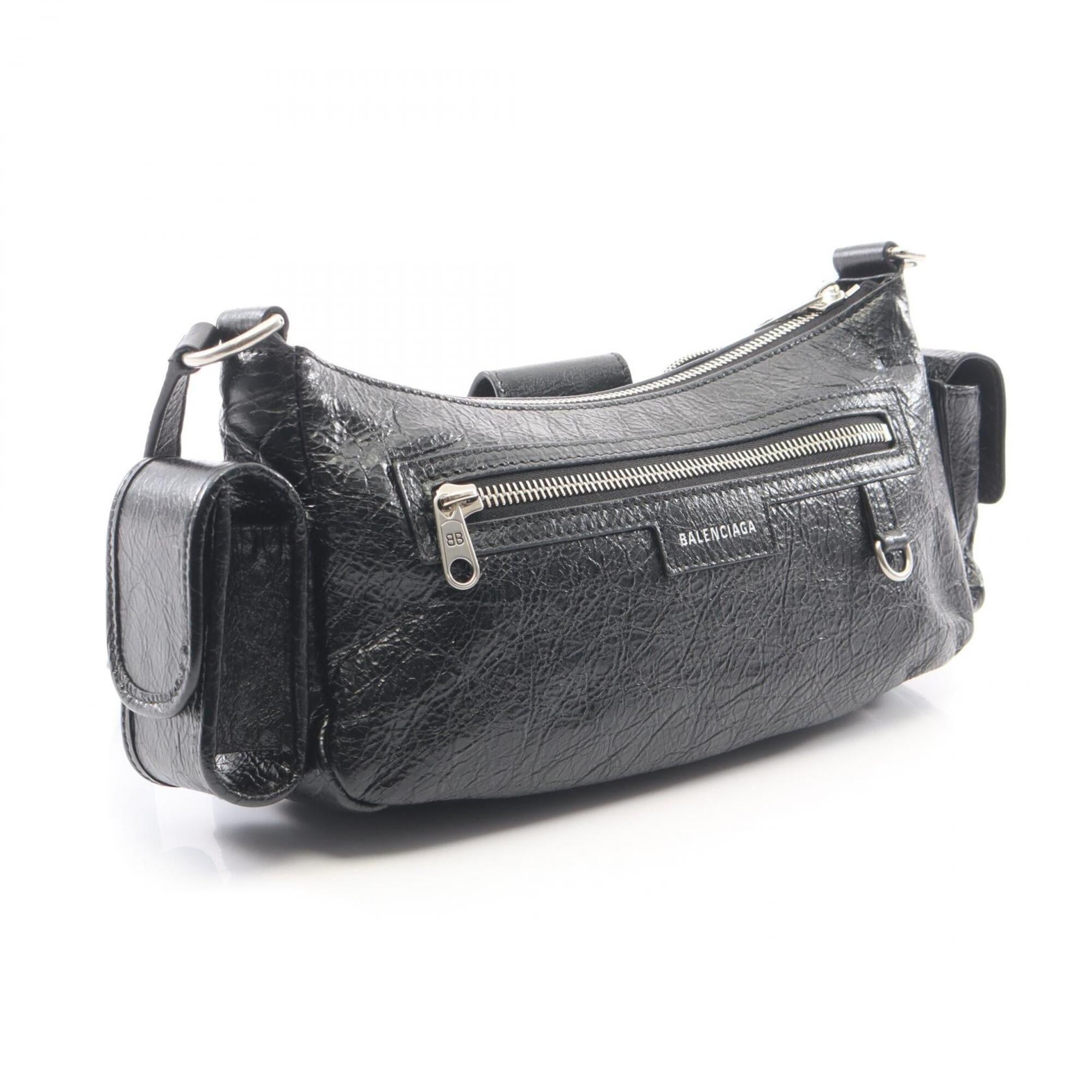 Balenciaga Black Leather Handbag Shoulder Bag (Pre-Owned)