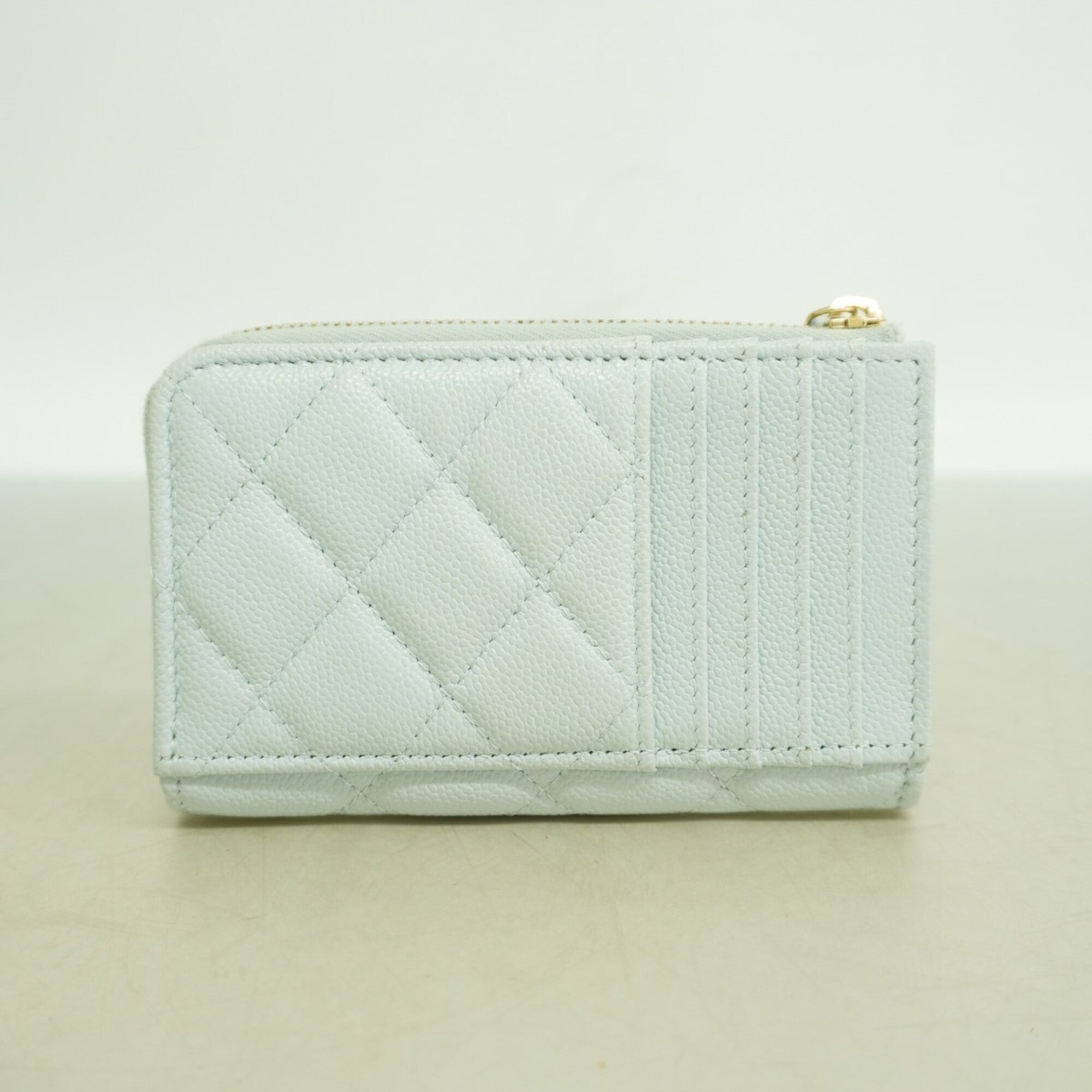 Chanel Light Blue Grained Calfskin Coin Purse/Coin Case (Pre-Owned)
