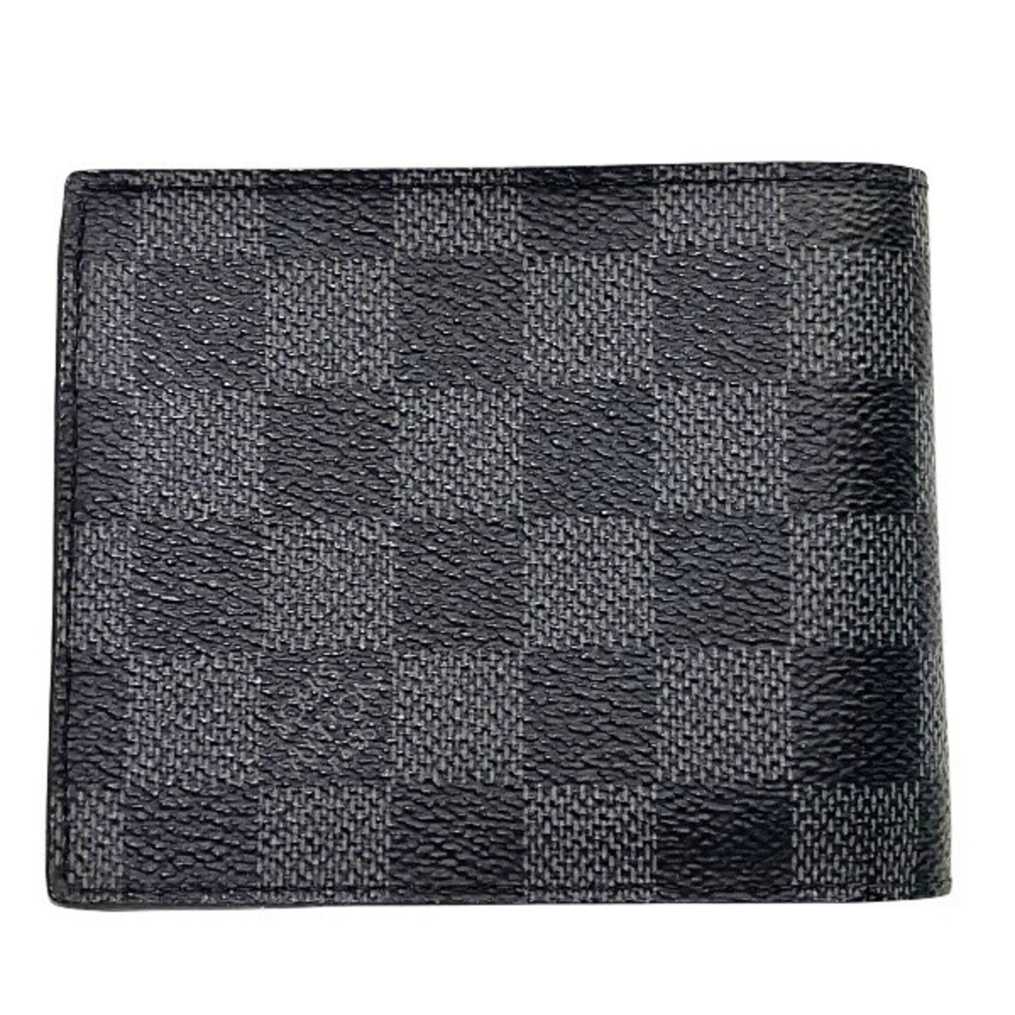 Louis Vuitton Gray Canvas Leather Wallet (Bi-Fold) (Pre-Owned)