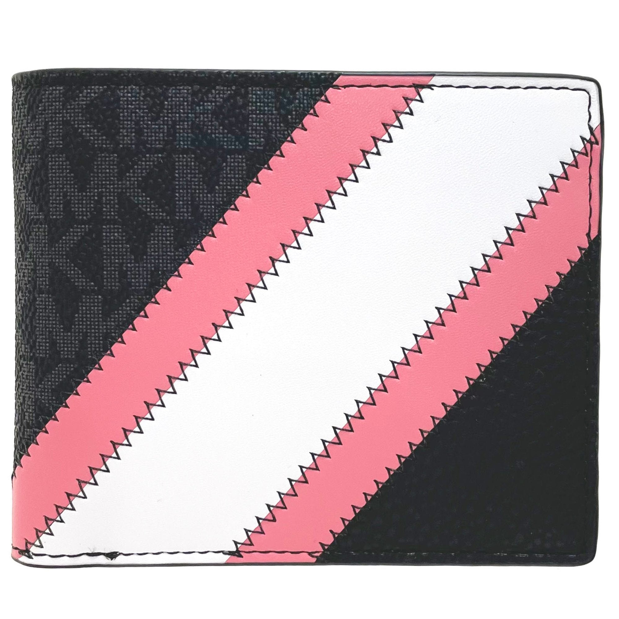 Michael Kors Black Pink White Pvc Leather Wallet (Bi-Fold) (Pre-Owned)