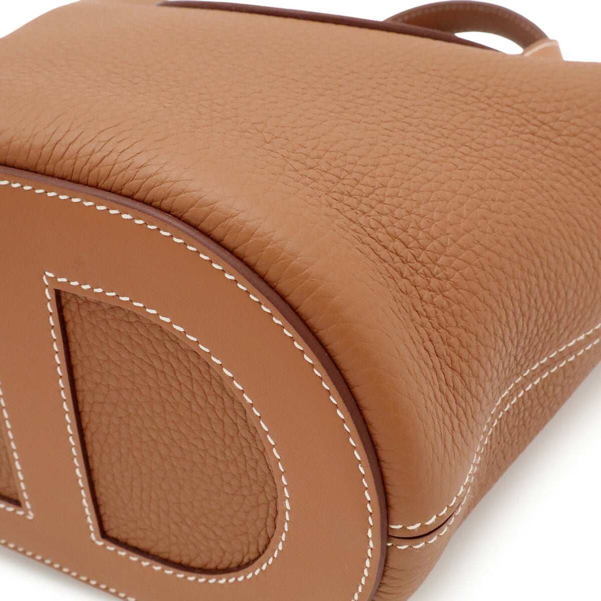 Hermes Brown Gold Brown Taurillon Clemence Leather Handbag Tote Bag (Pre-Owned)
