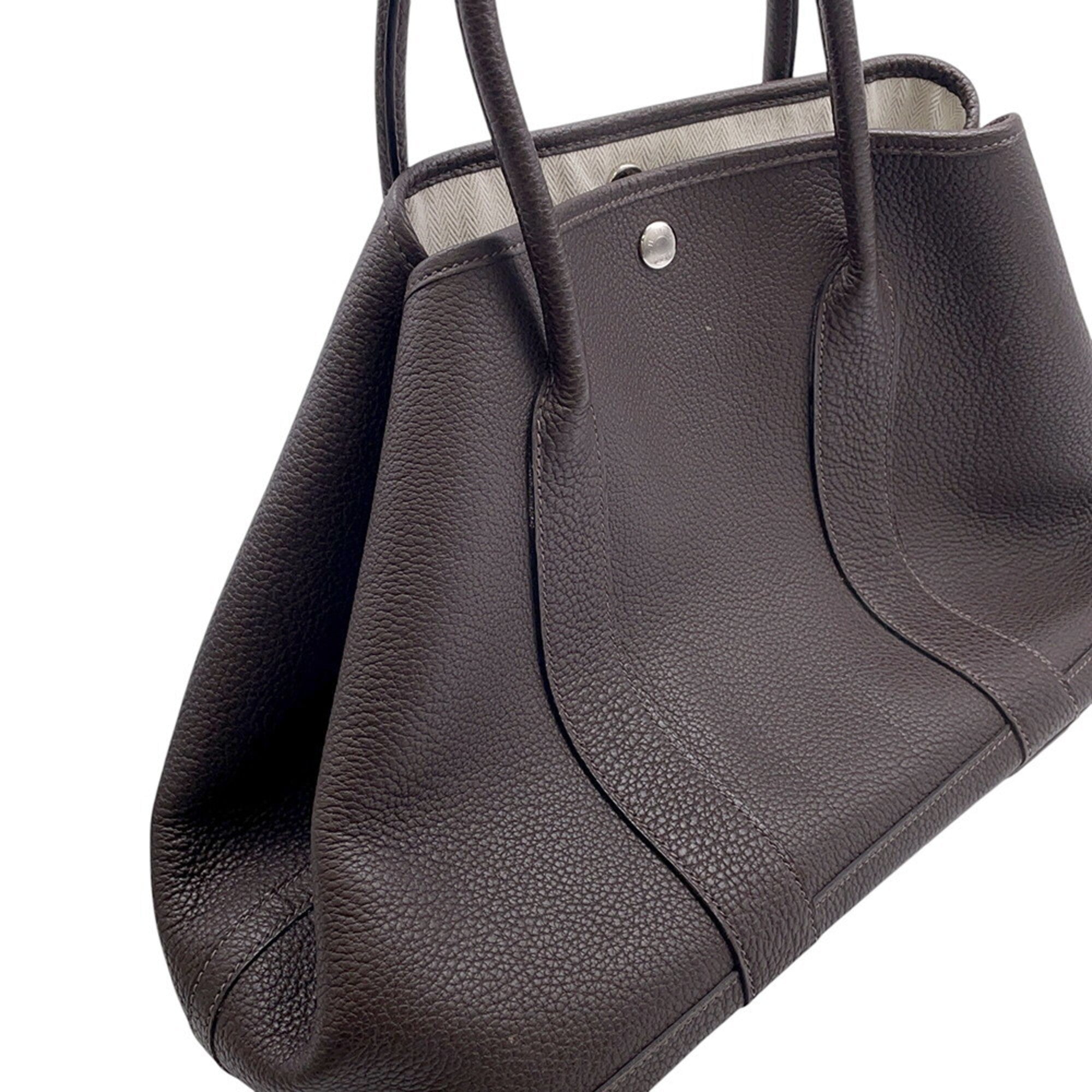 Hermes Garden Ebene Negonda Leather Handbag Tote Bag (Pre-Owned)