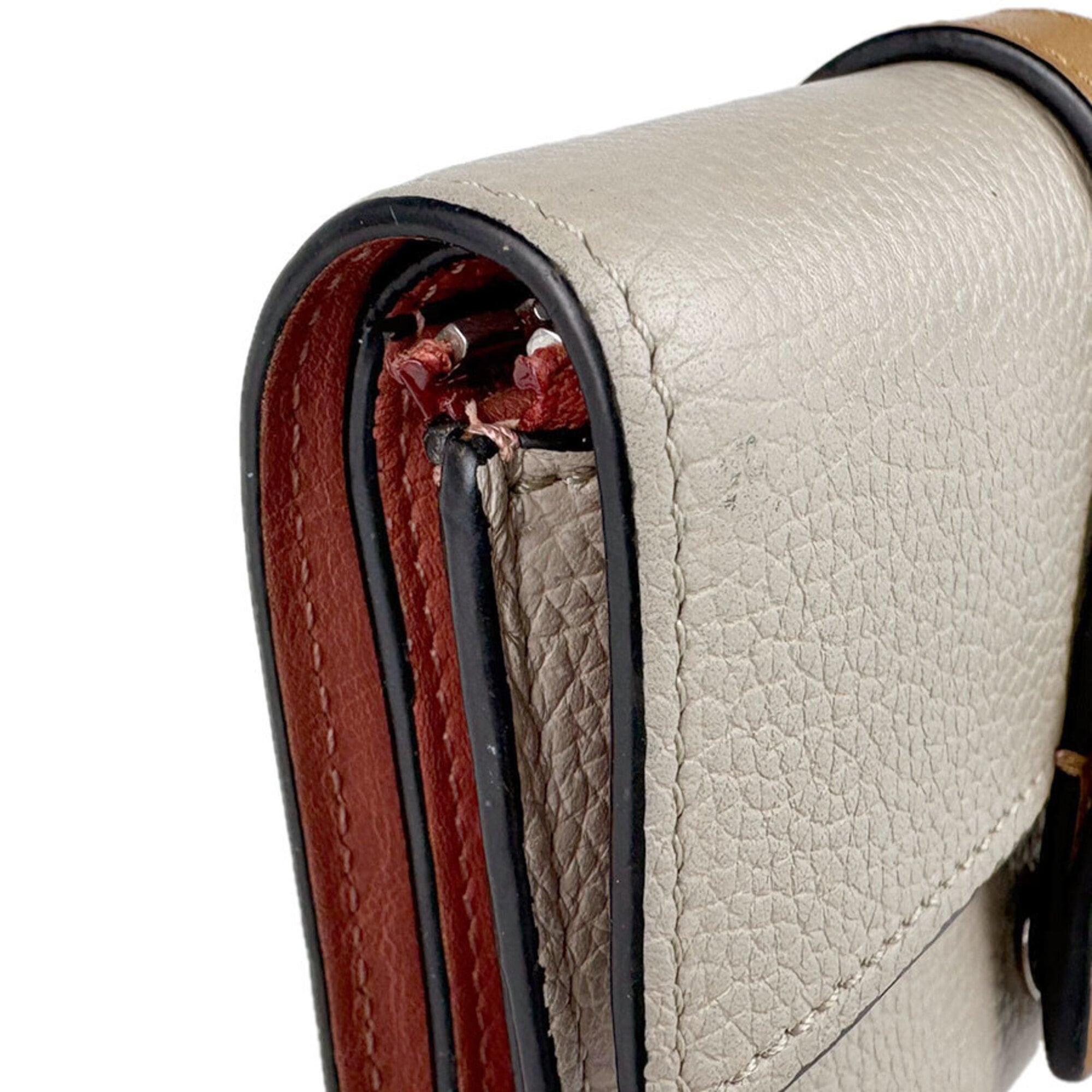 Loewe Brown Grayish Leather Wallet (Tri-Fold) (Pre-Owned)