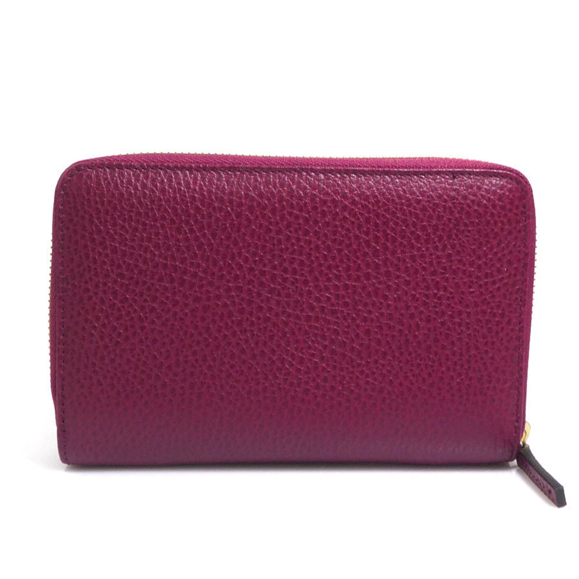Gucci Red Color Wine Leather Wallet (Bi-Fold) (Pre-Owned)
