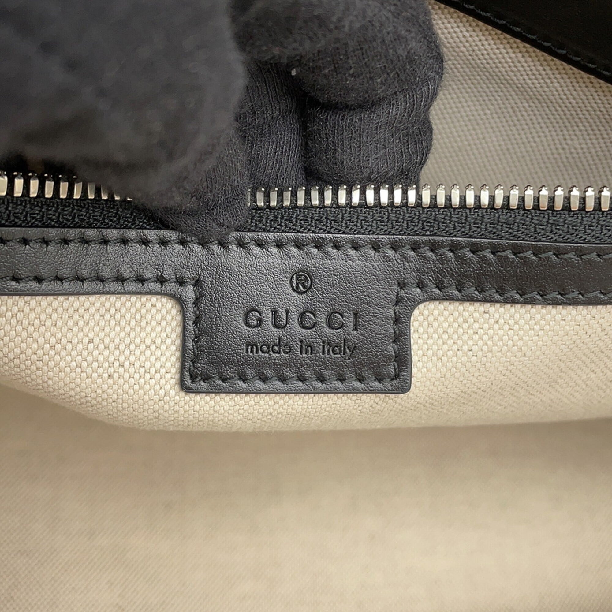 Gucci Black Leather Handbag Tote Bag (Pre-Owned)