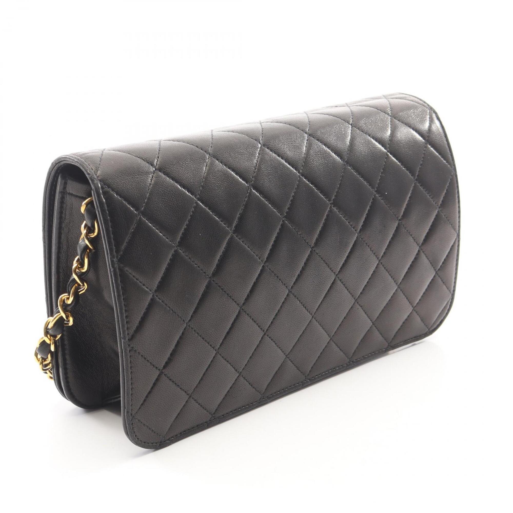 Chanel Black Leather Handbag Shoulder Bag (Pre-Owned)