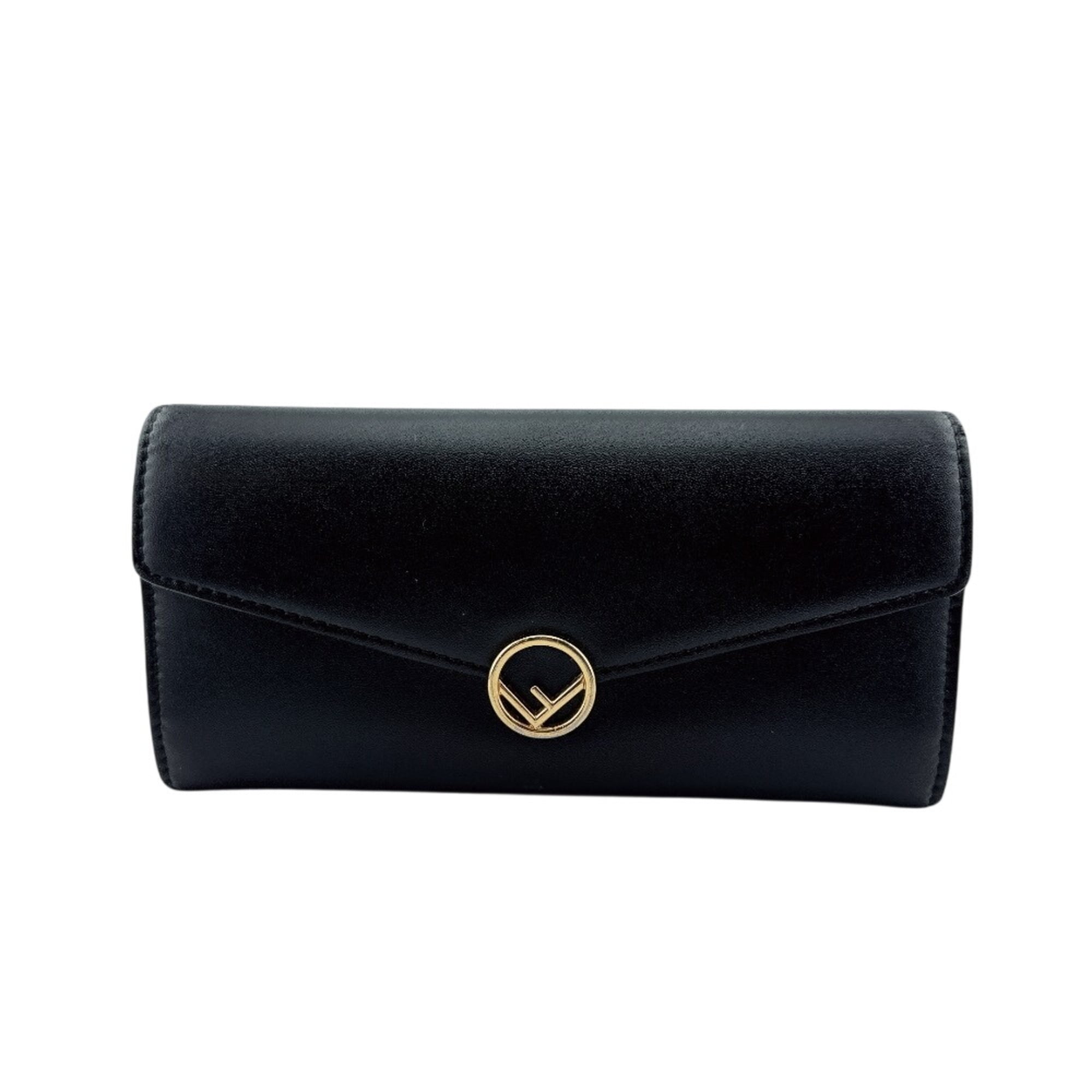 Fendi Black Leather Long Wallet (Bi-Fold) (Pre-Owned)