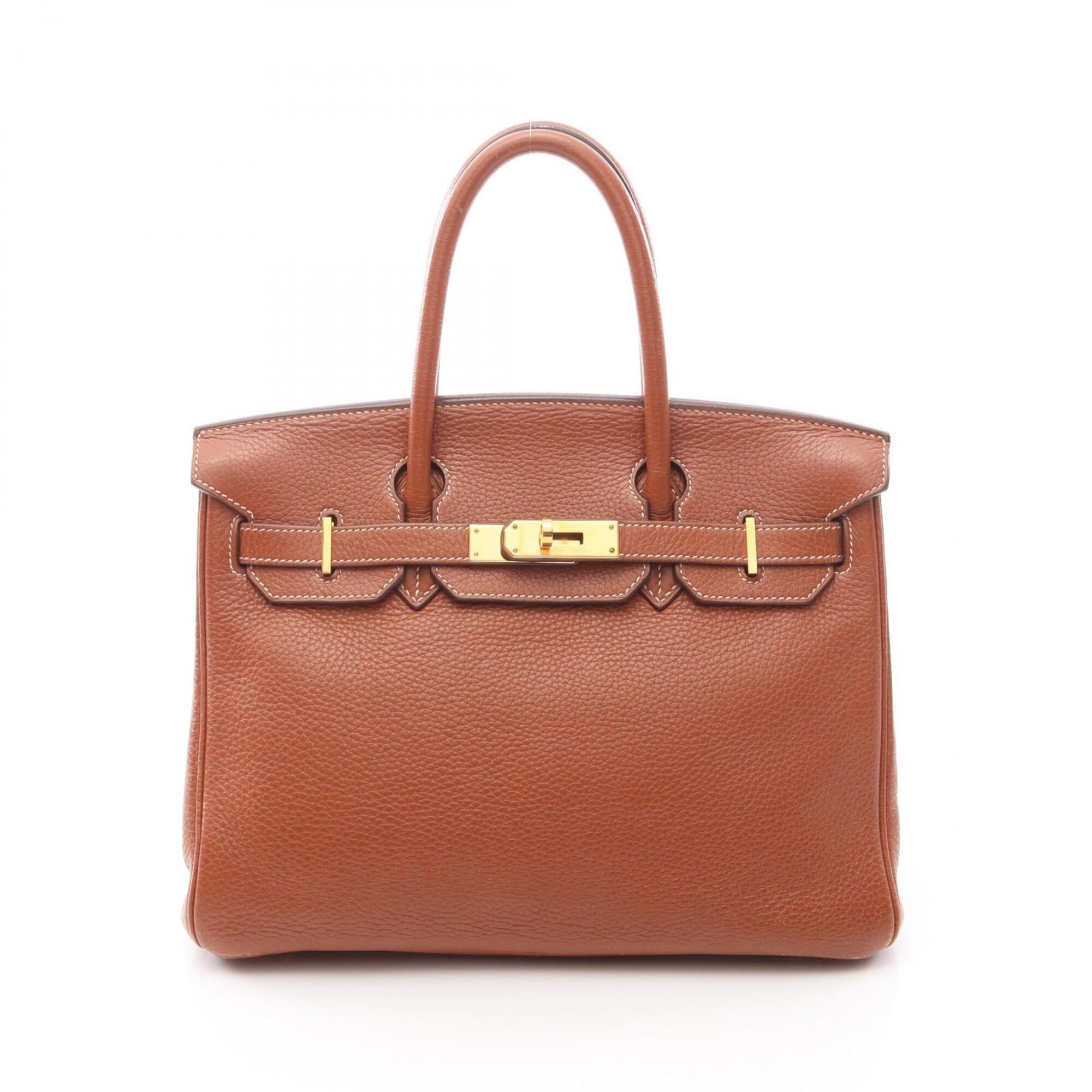 Hermes Brown Gold Taurillon Clemence Leather Leather Handbag (Pre-Owned)