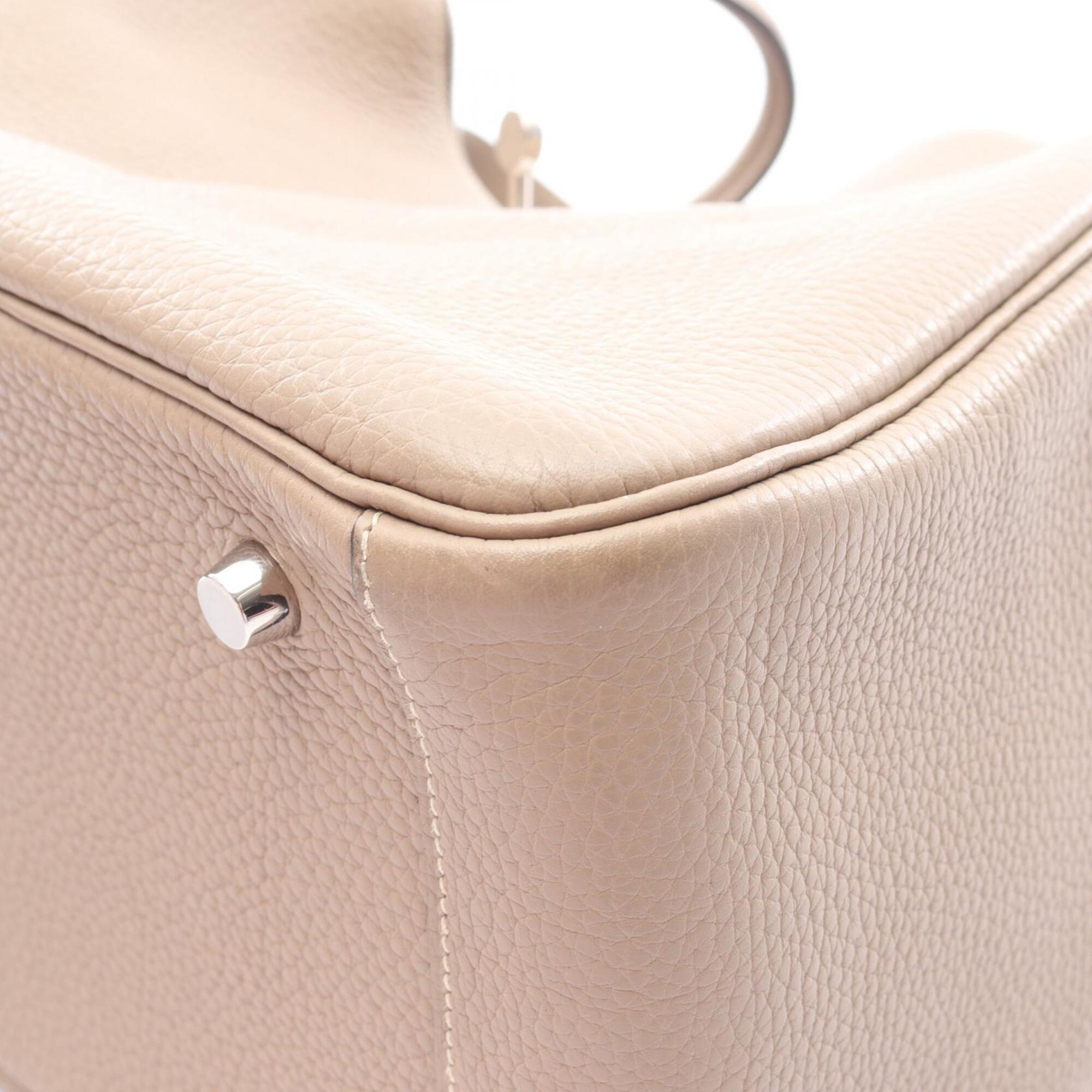 Hermes Beige Taurillon Clemence Leather Handbag Shoulder Bag (Pre-Owned)