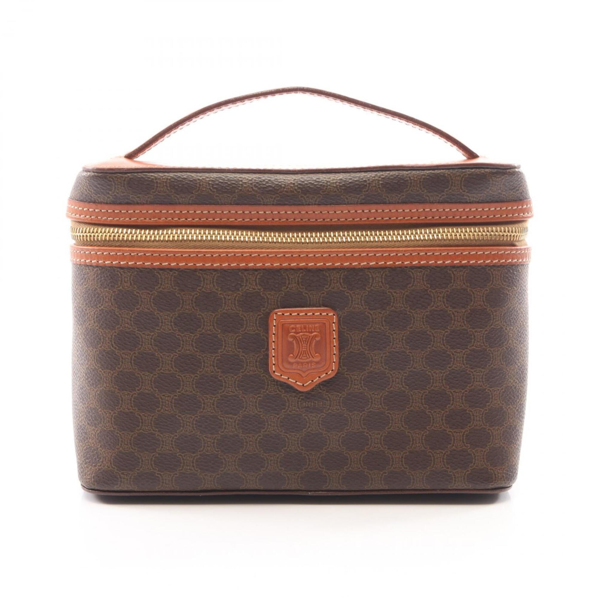 Celine Macadam Brown Coated Canvas Handbag (Pre-Owned)