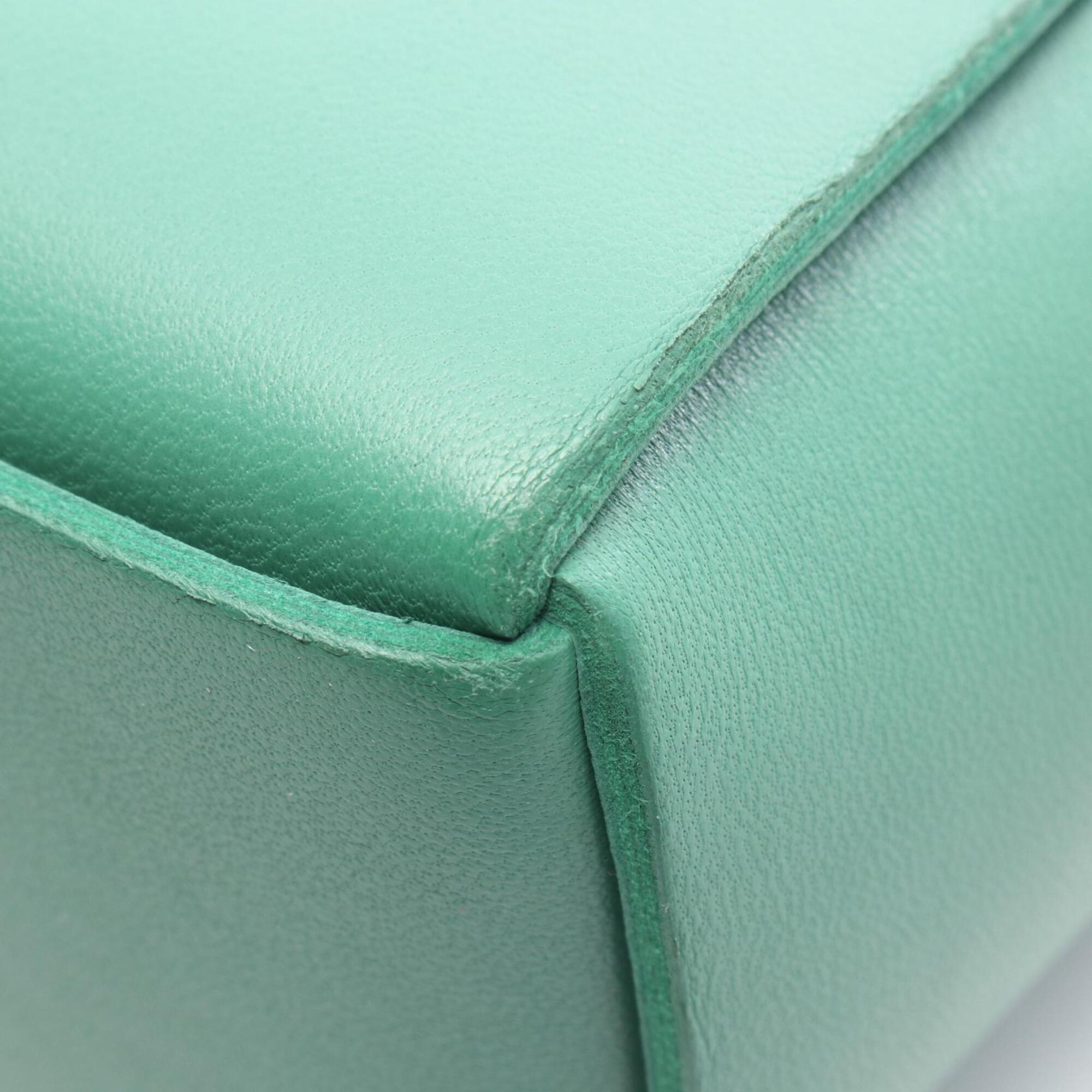 Bottega Veneta Green Leather Handbag Pouch Tote Bag (Pre-Owned)