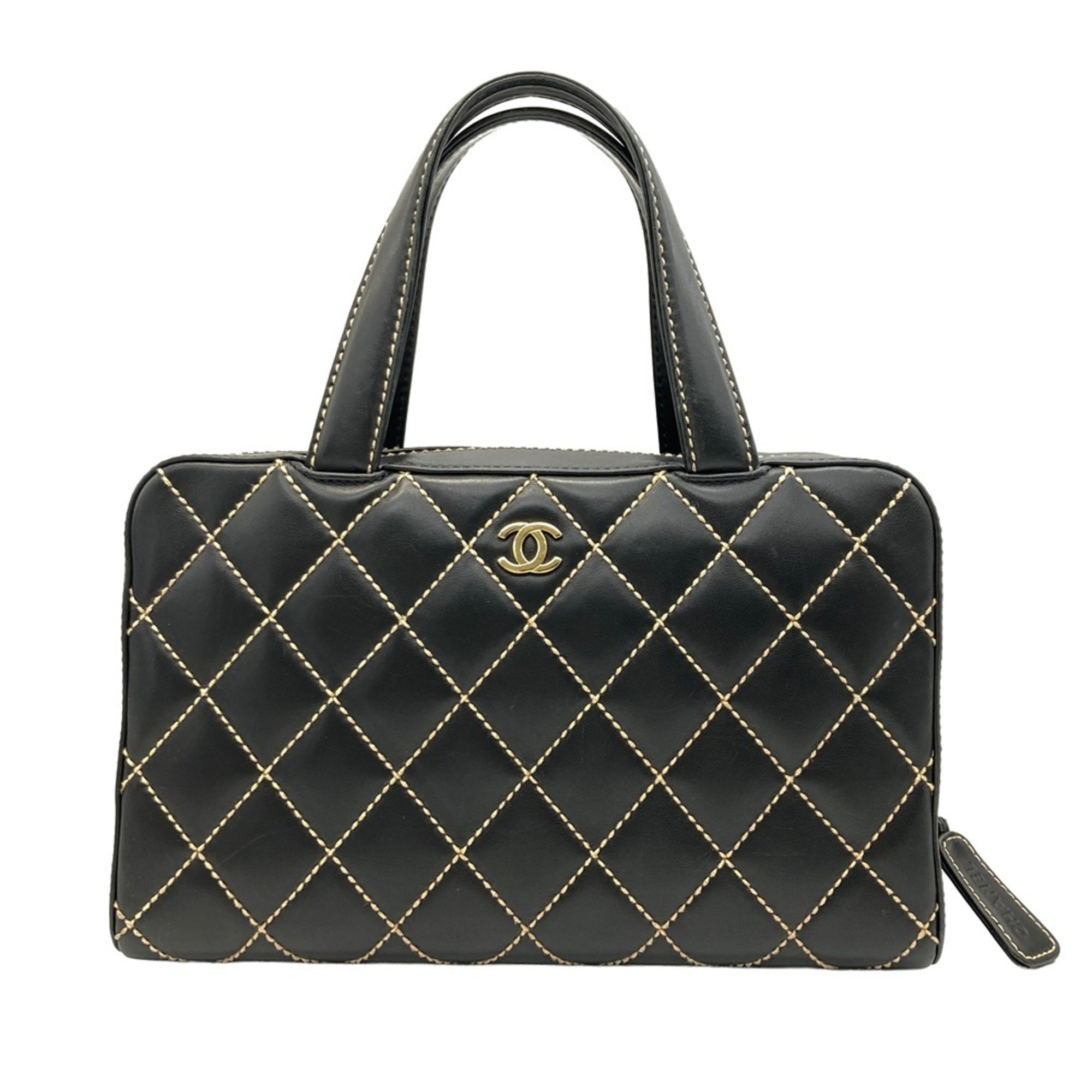 Chanel Black Boston Bag Handbag (Pre-Owned)