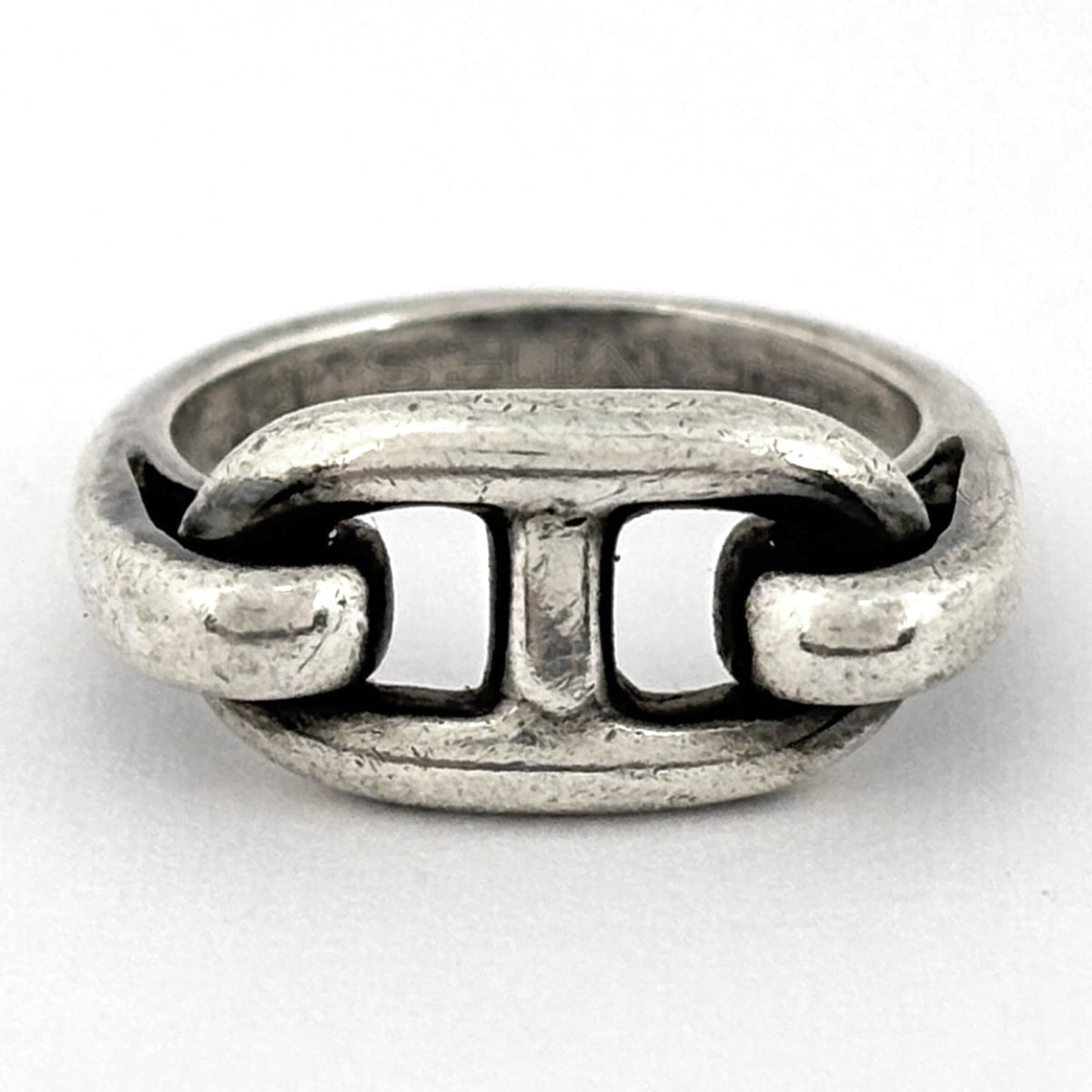 Hermes Silver Silver 925 Band Ring (Pre-Owned)