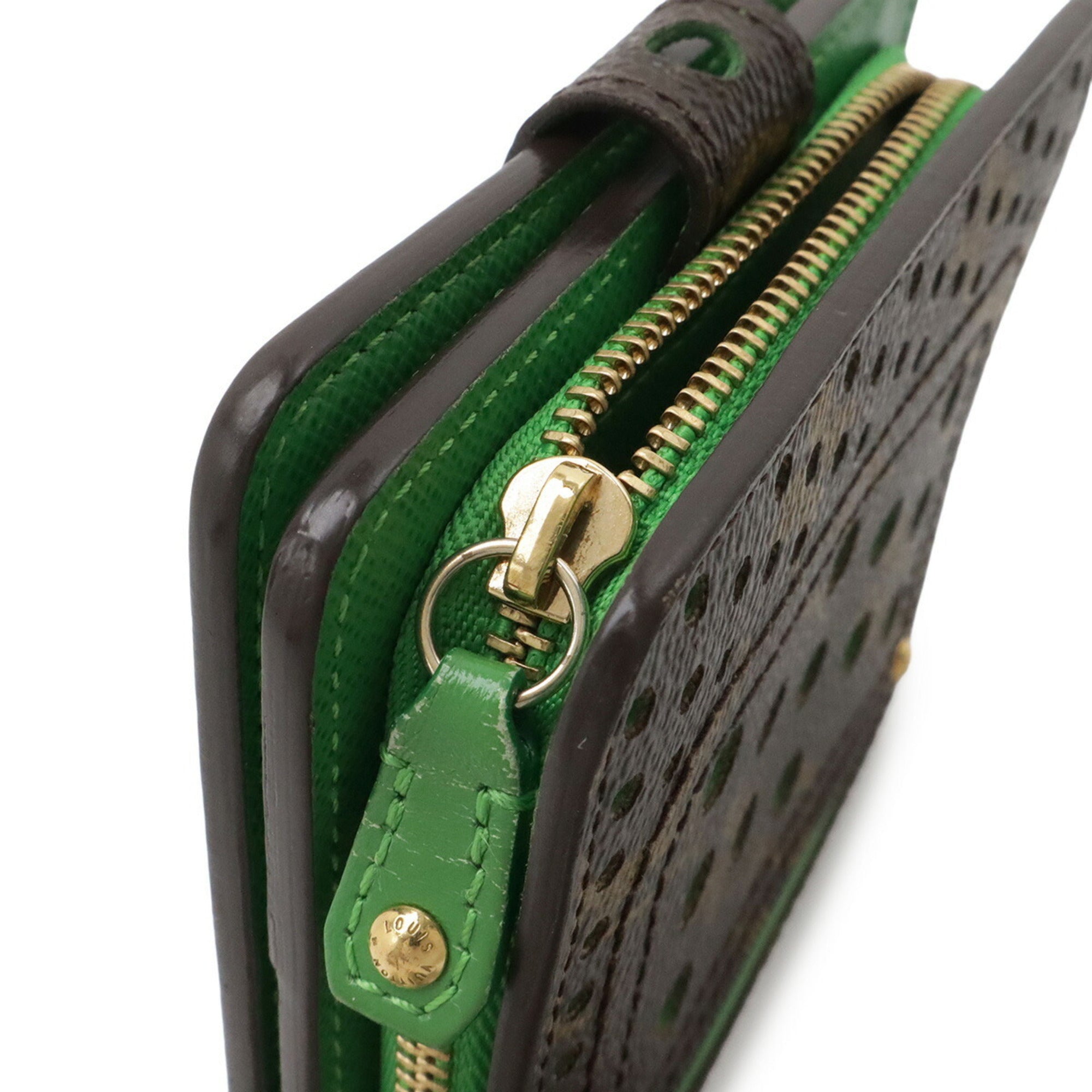 Louis Vuitton Green Monogram Vert Monogram Perforated Wallet (Bi-Fold) (Pre-Owned)