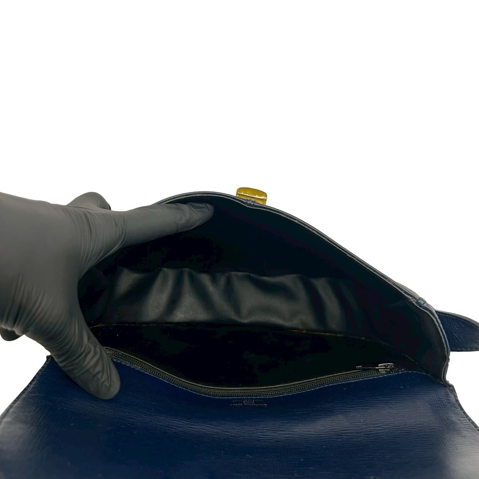 Christian Dior Navy Leather Shoulder Bag (Pre-Owned)