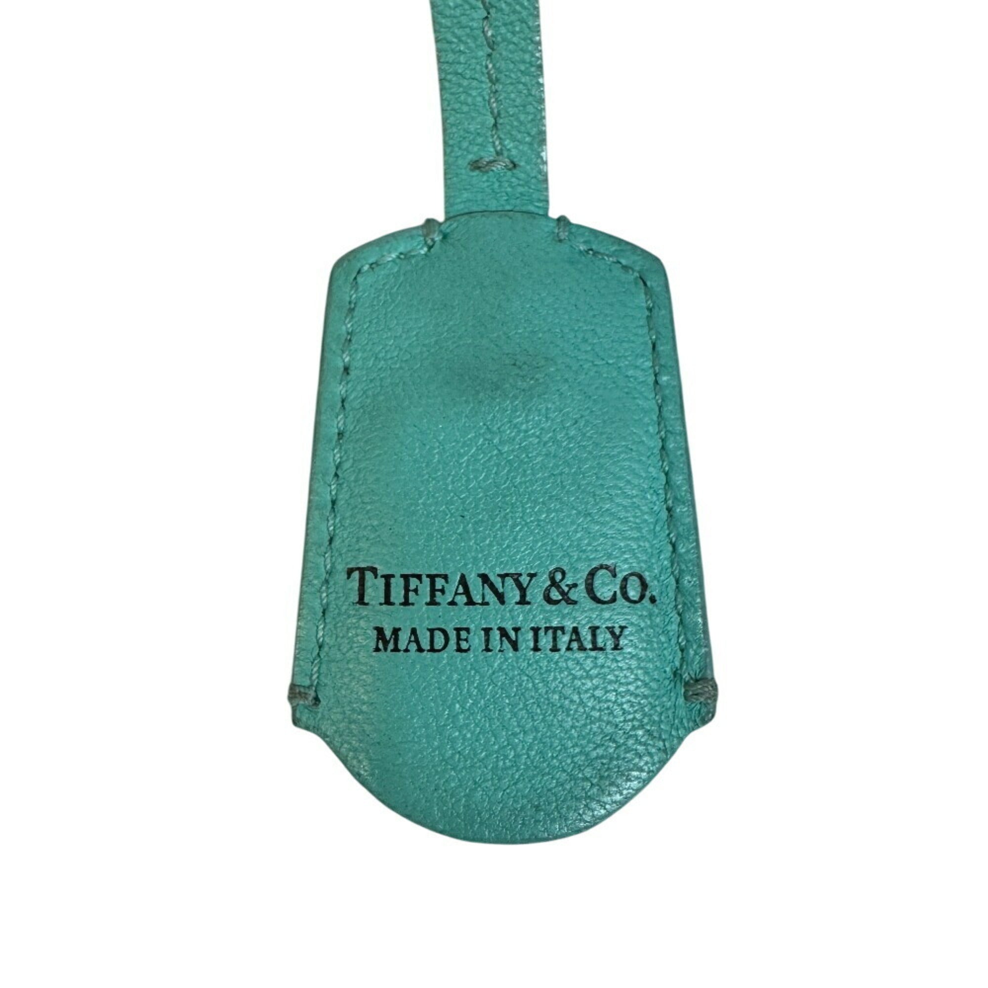 Tiffany Black Tiffany Blue Leather Handbag Shoulder Bag (Pre-Owned)