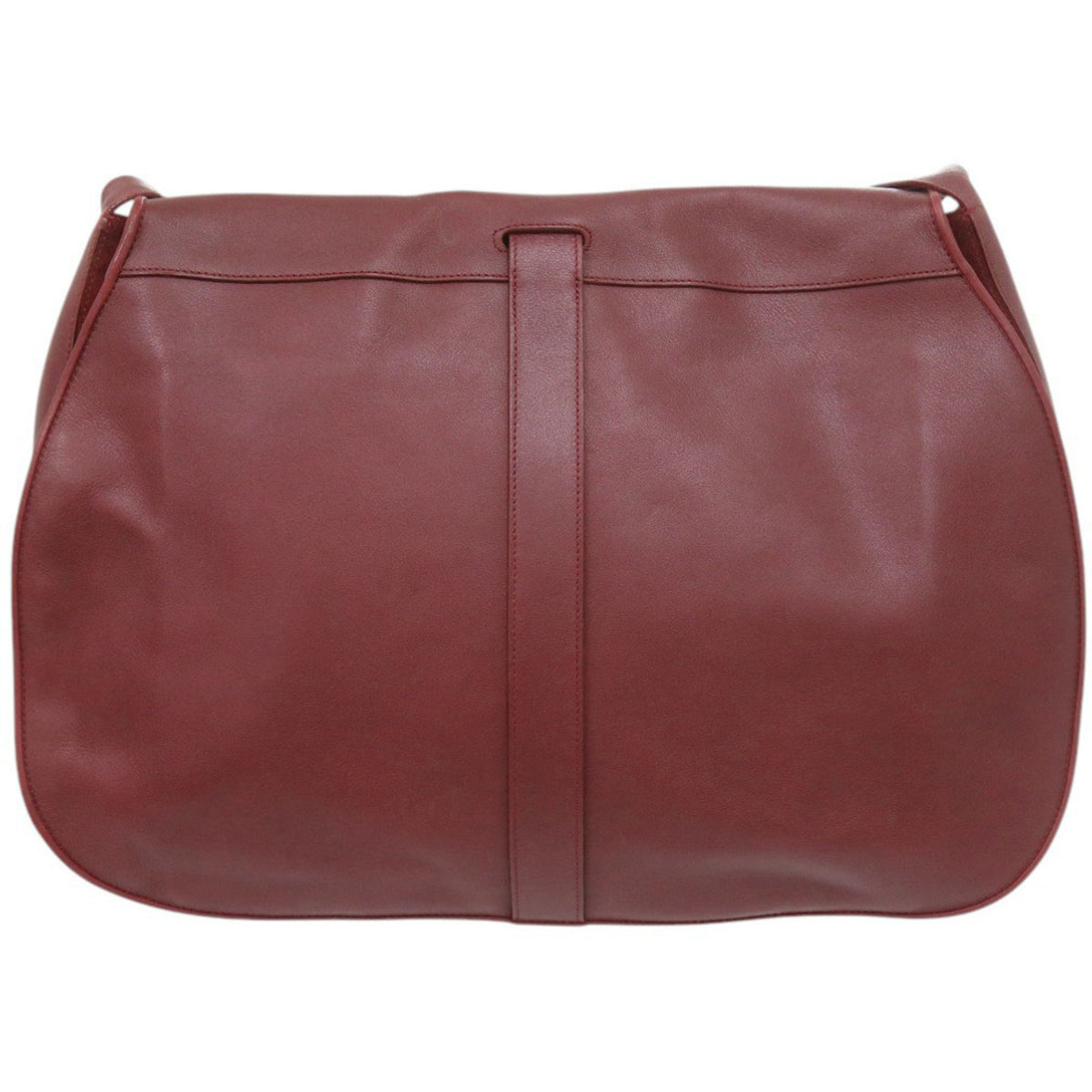 Cartier Bordeaux Red Color Leather Shoulder Bag (Pre-Owned)