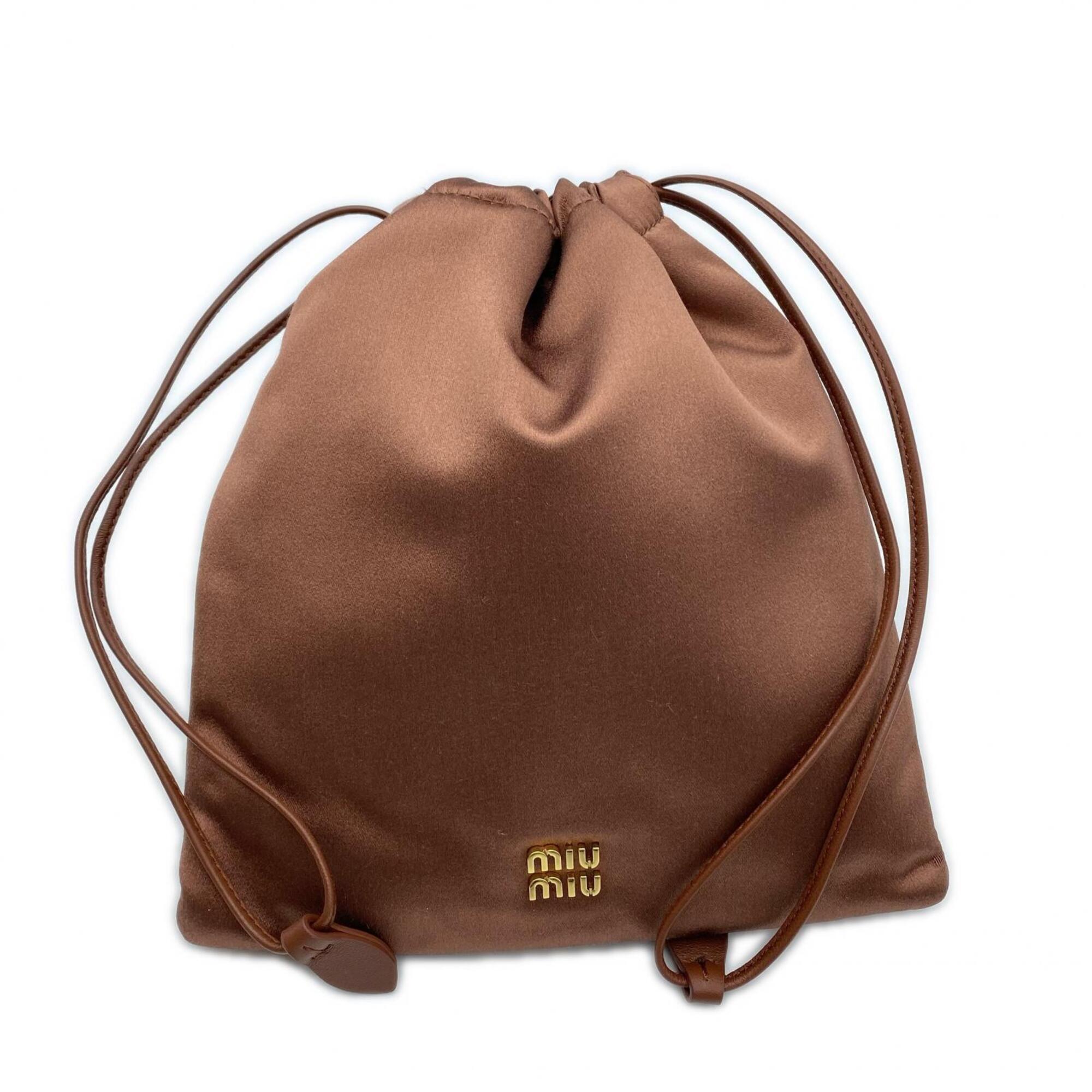Miu Miu Brown Satin Pouch (Pre-Owned)