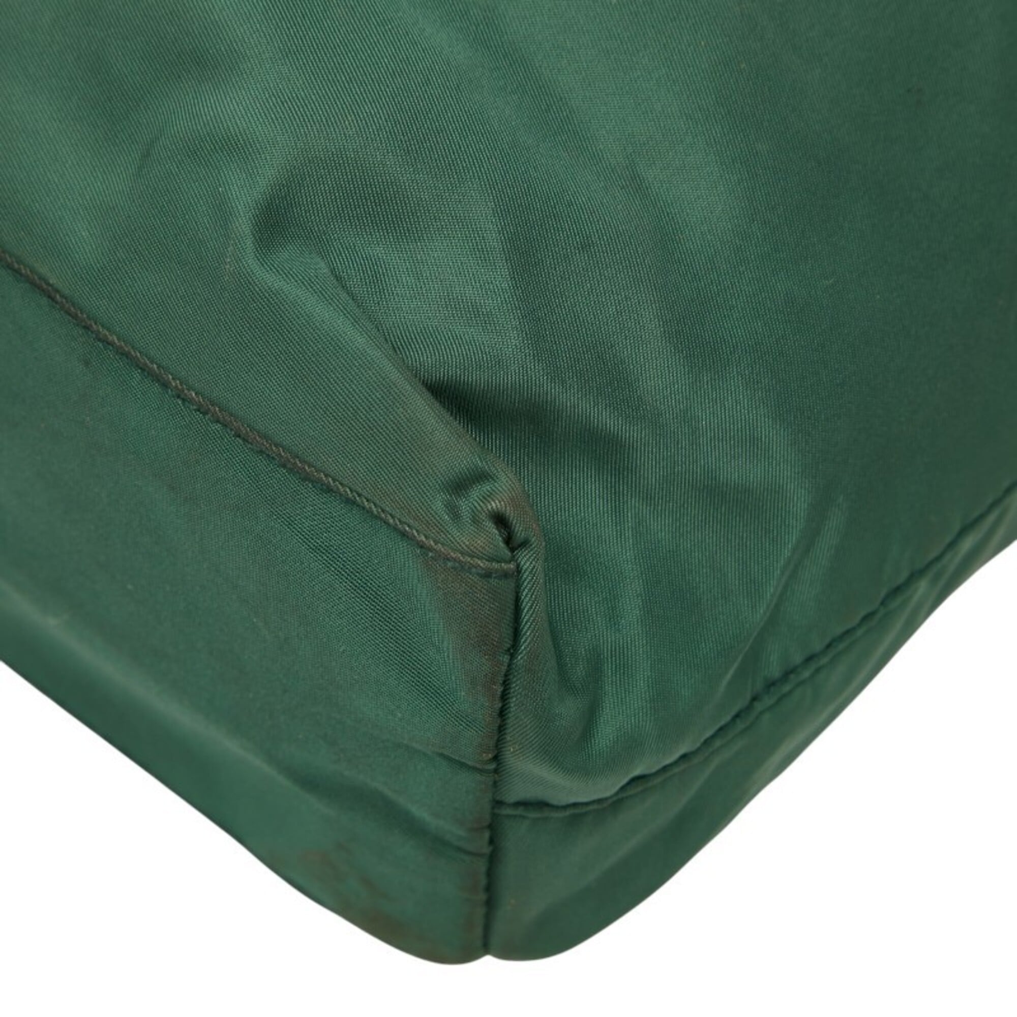 Prada Green Nylon Shoulder Bag Tote Bag (Pre-Owned)