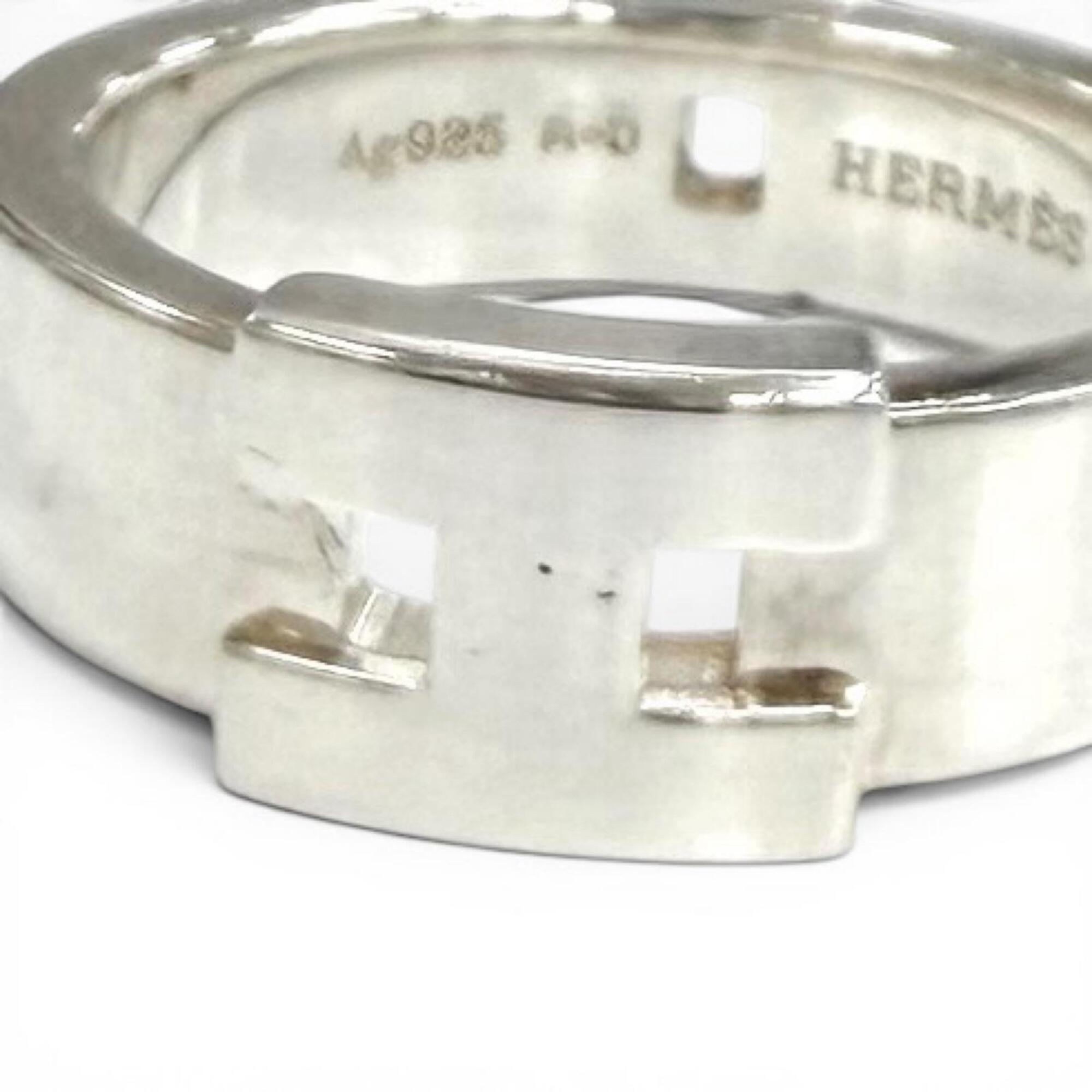 Hermes Silver Silver 925 Band Ring (Pre-Owned)