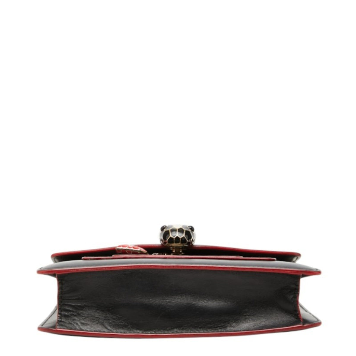 Bvlgari Black Red Color Leather Shoulder Bag (Pre-Owned)