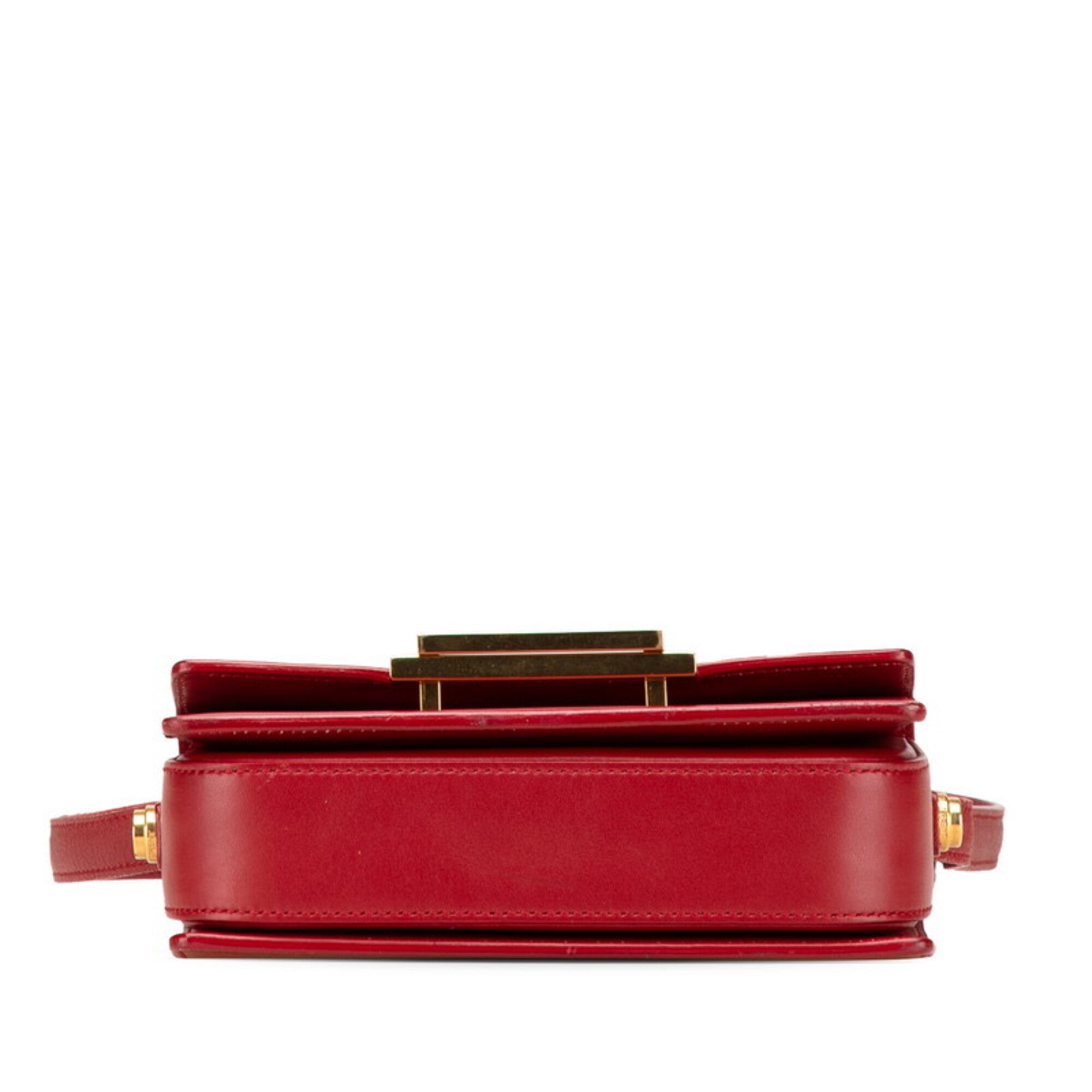 Saint Laurent Red Color Leather Shoulder Bag (Pre-Owned)