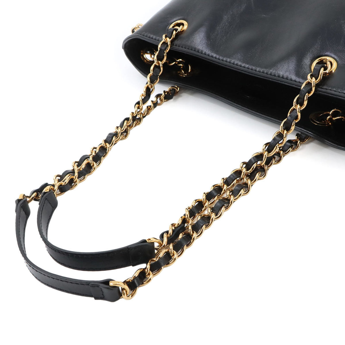 Versace Black Leather Handbag Shoulder Bag (Pre-Owned)