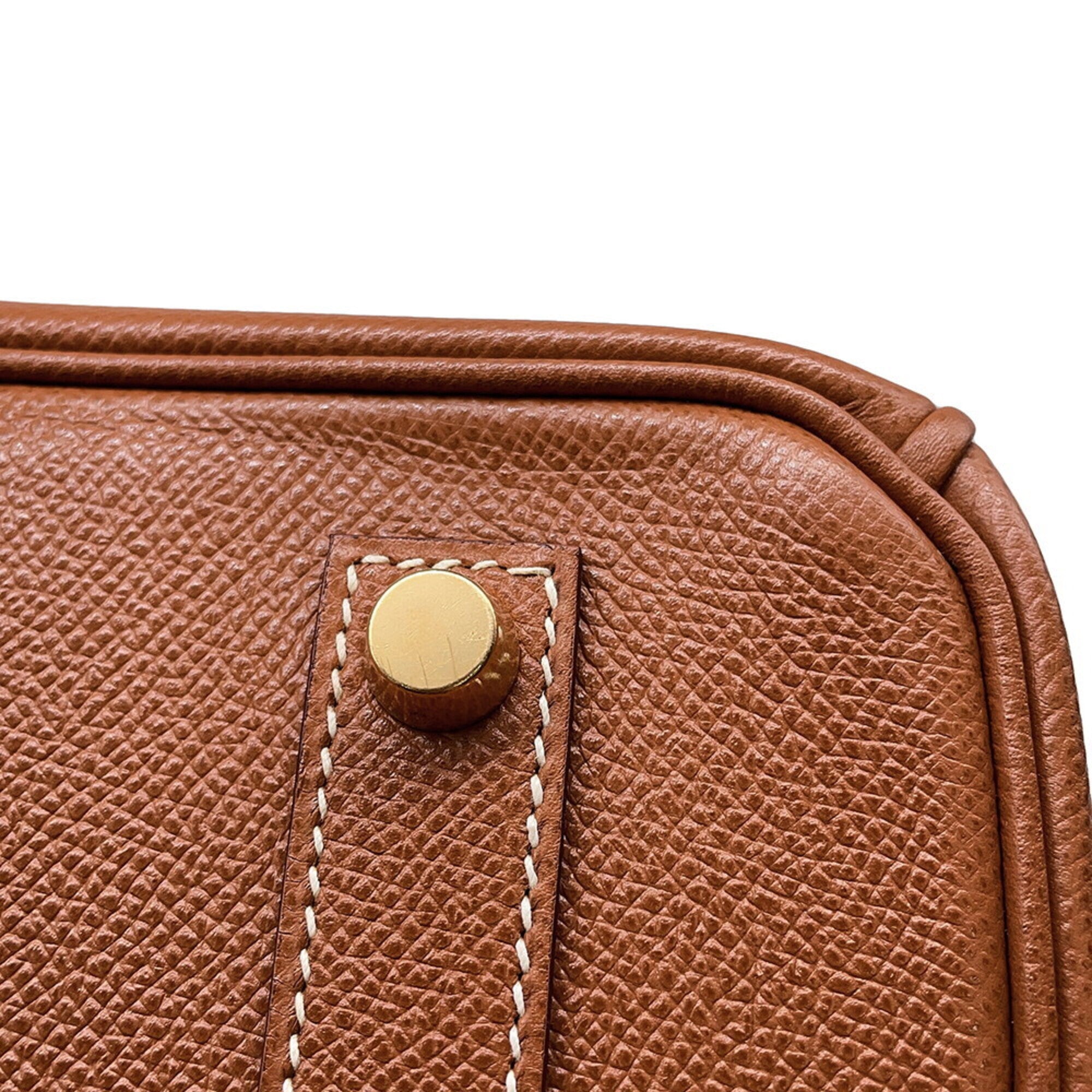 Hermes Beige Gold Gold Brown Courchevel Leather Handbag (Pre-Owned)