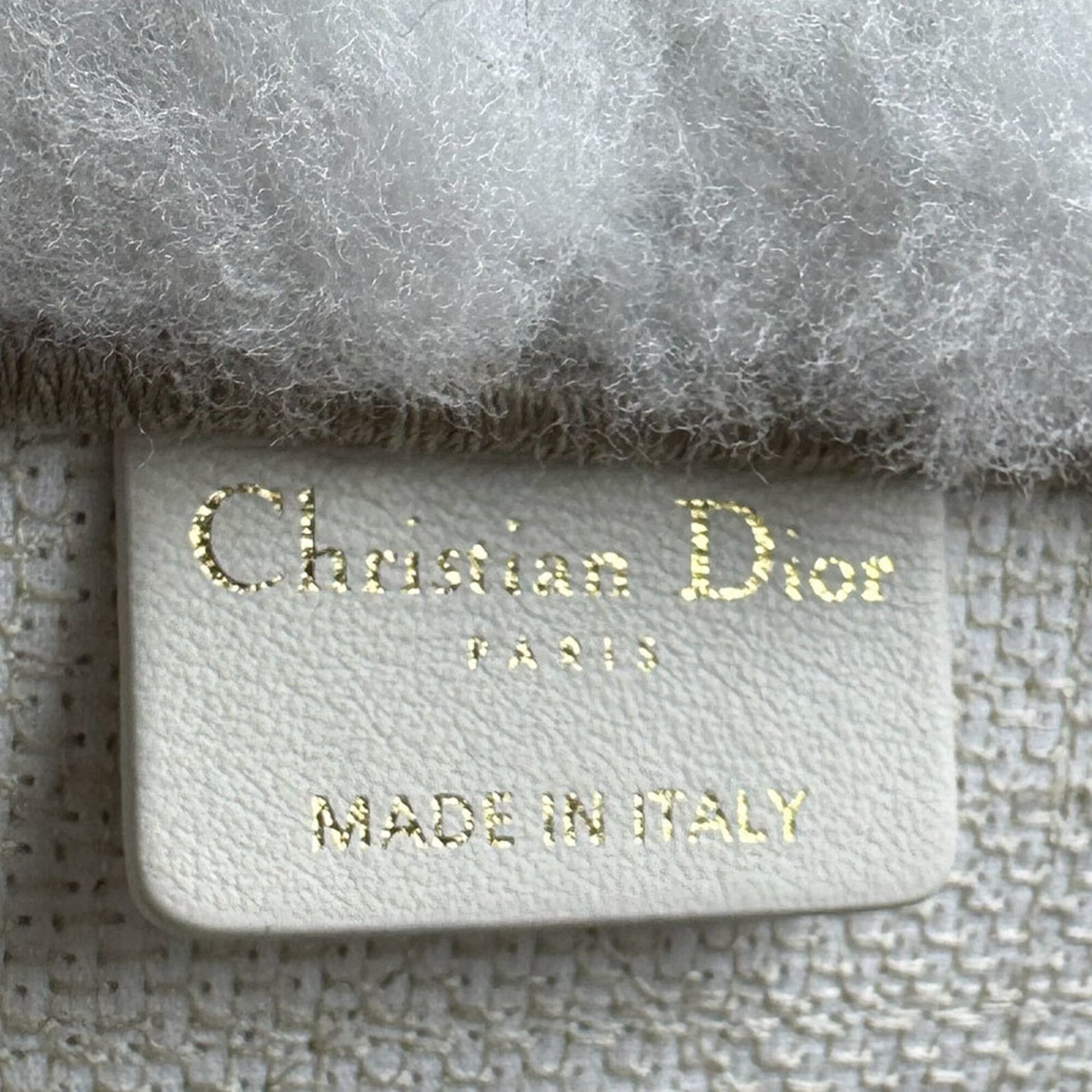 Christian Dior Beige Black White Canvas Handbag (Pre-Owned)