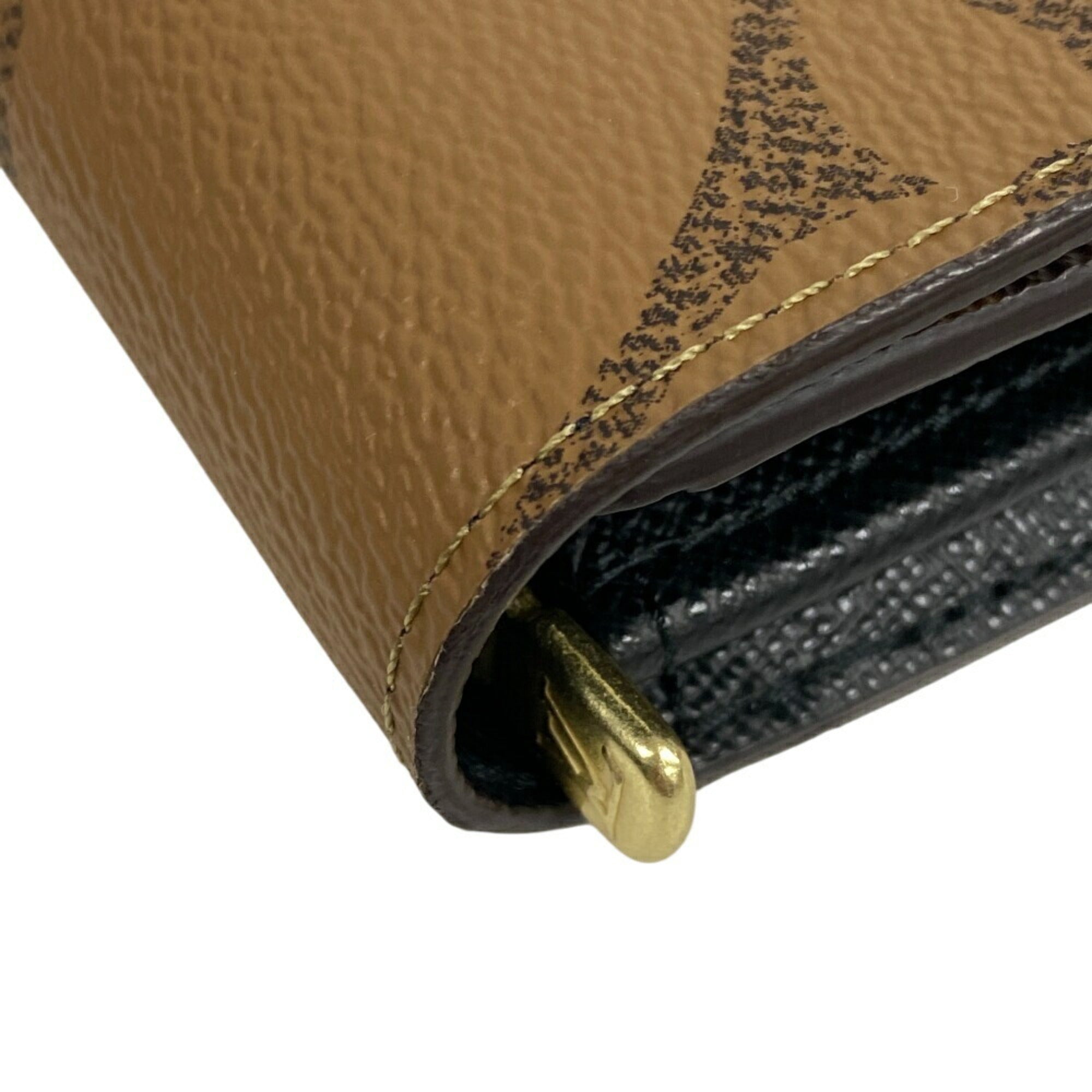 Louis Vuitton Brown Leather Wallet (Tri-Fold) (Pre-Owned)