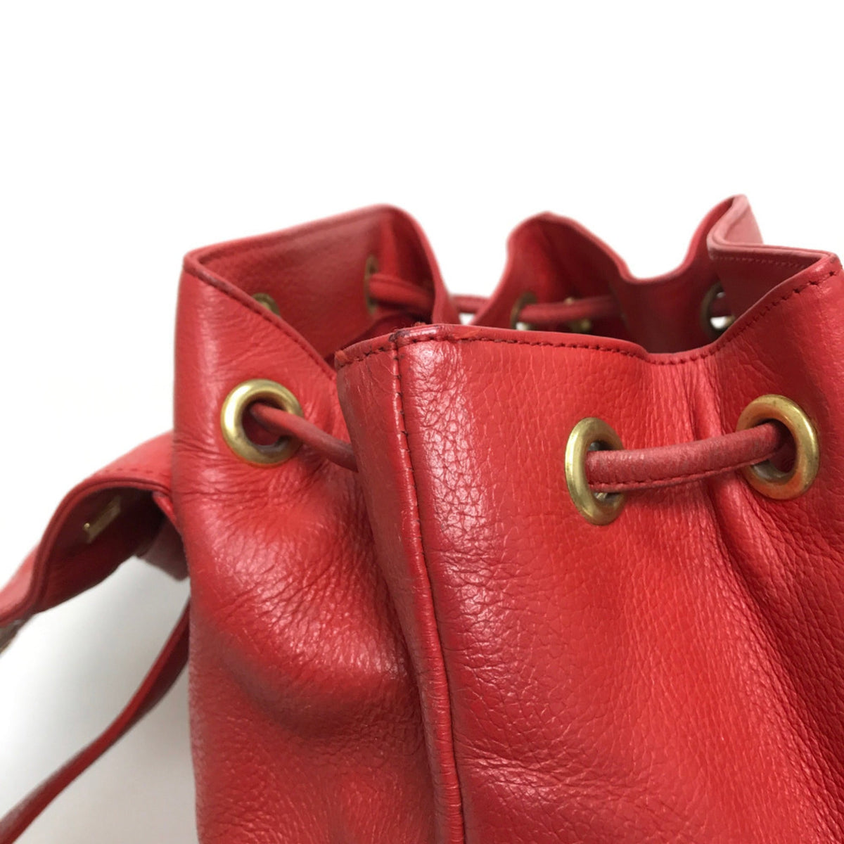 Mcm Red Color Leather Backpack (Pre-Owned)